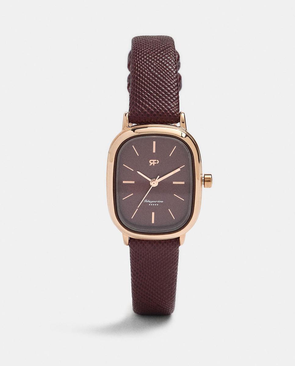 Reloj de mujer cuadrado con cierre de hebilla - Parfois - Burdeos Burdeos-1