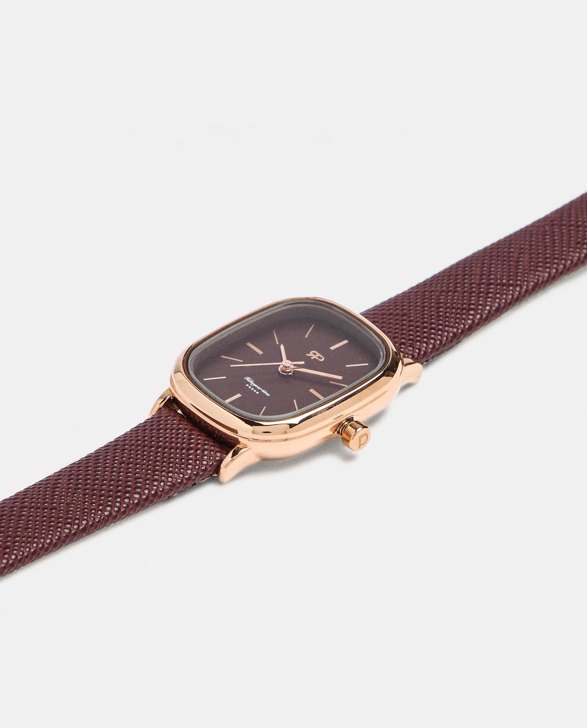 Reloj de mujer cuadrado con cierre de hebilla - Parfois - Burdeos Burdeos-2