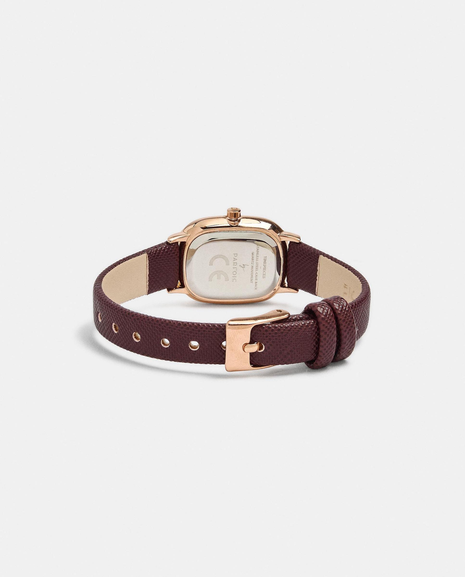 Reloj de mujer cuadrado con cierre de hebilla - Parfois - Burdeos Burdeos-3