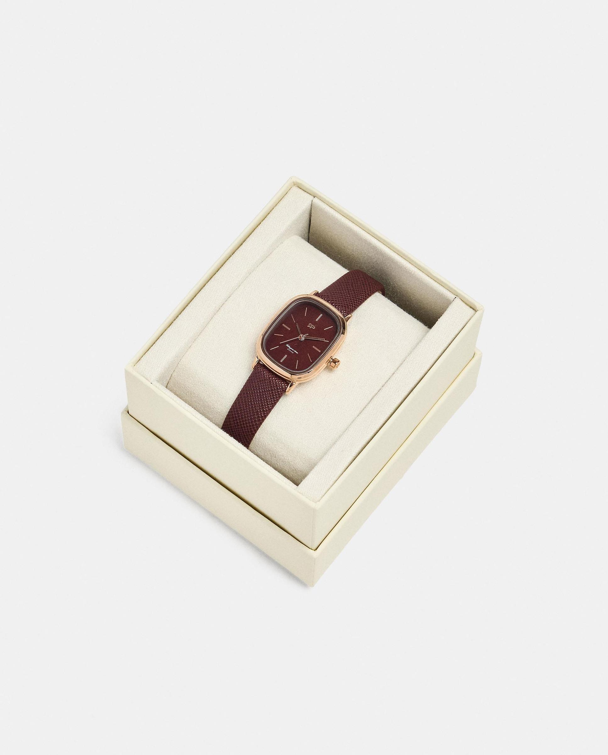 Reloj de mujer cuadrado con cierre de hebilla - Parfois - Burdeos Burdeos-4