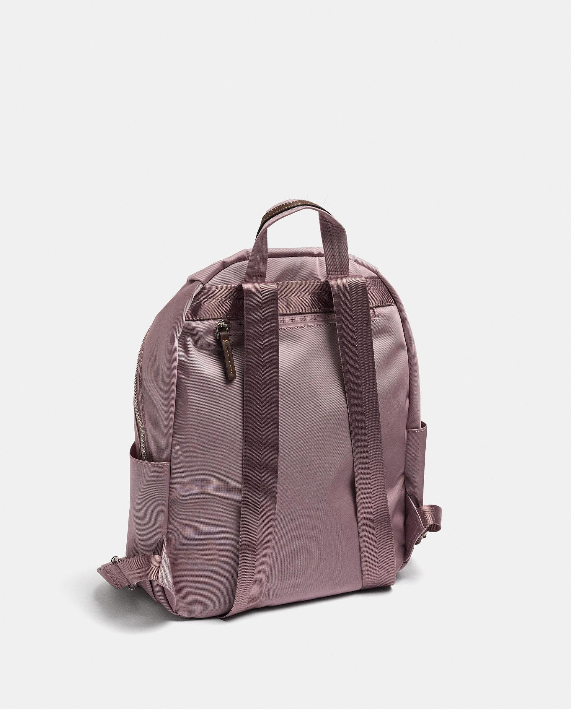 Mochila de mujer con cierre de cremallera y llavero extraíble en liso - Parfois - Rosa Rosa-2