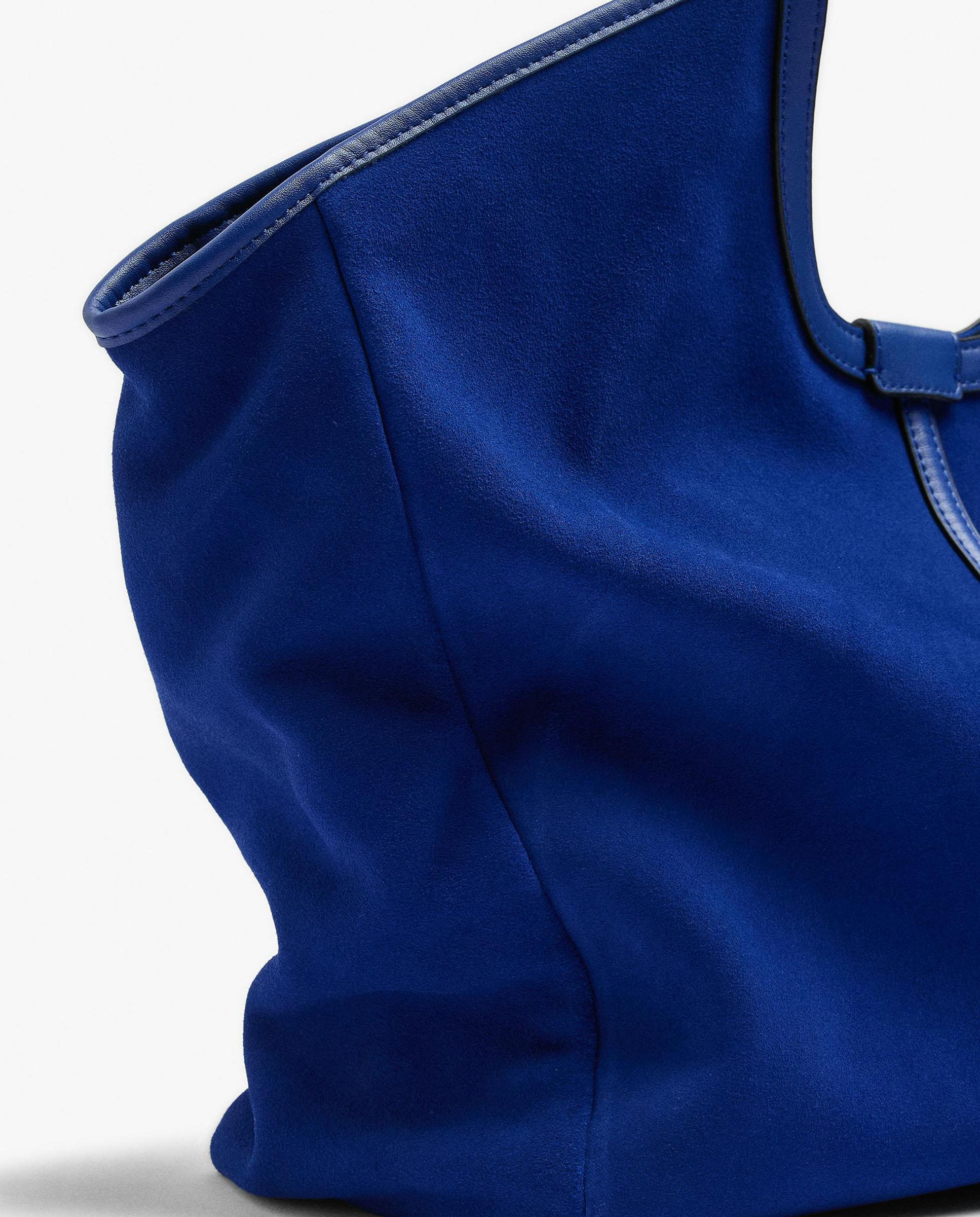 Shopper grande con cierre imantado en liso - Parfois - Azul Azul-3
