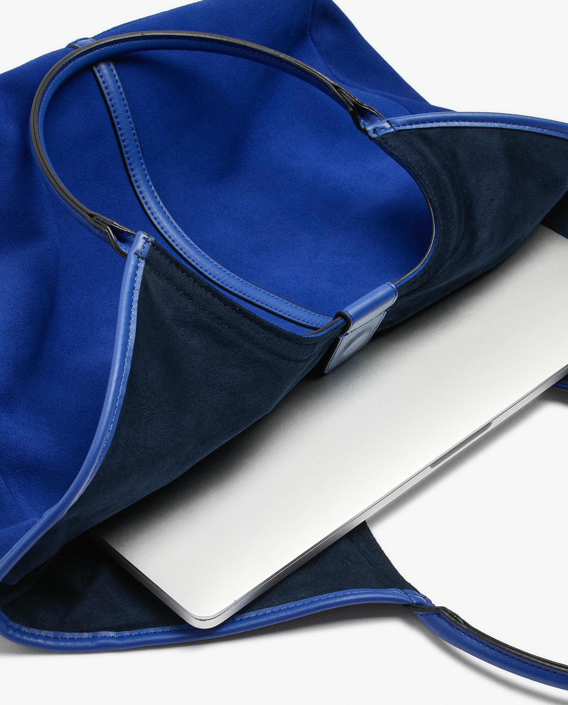Shopper grande con cierre imantado en liso - Parfois - Azul Azul-4