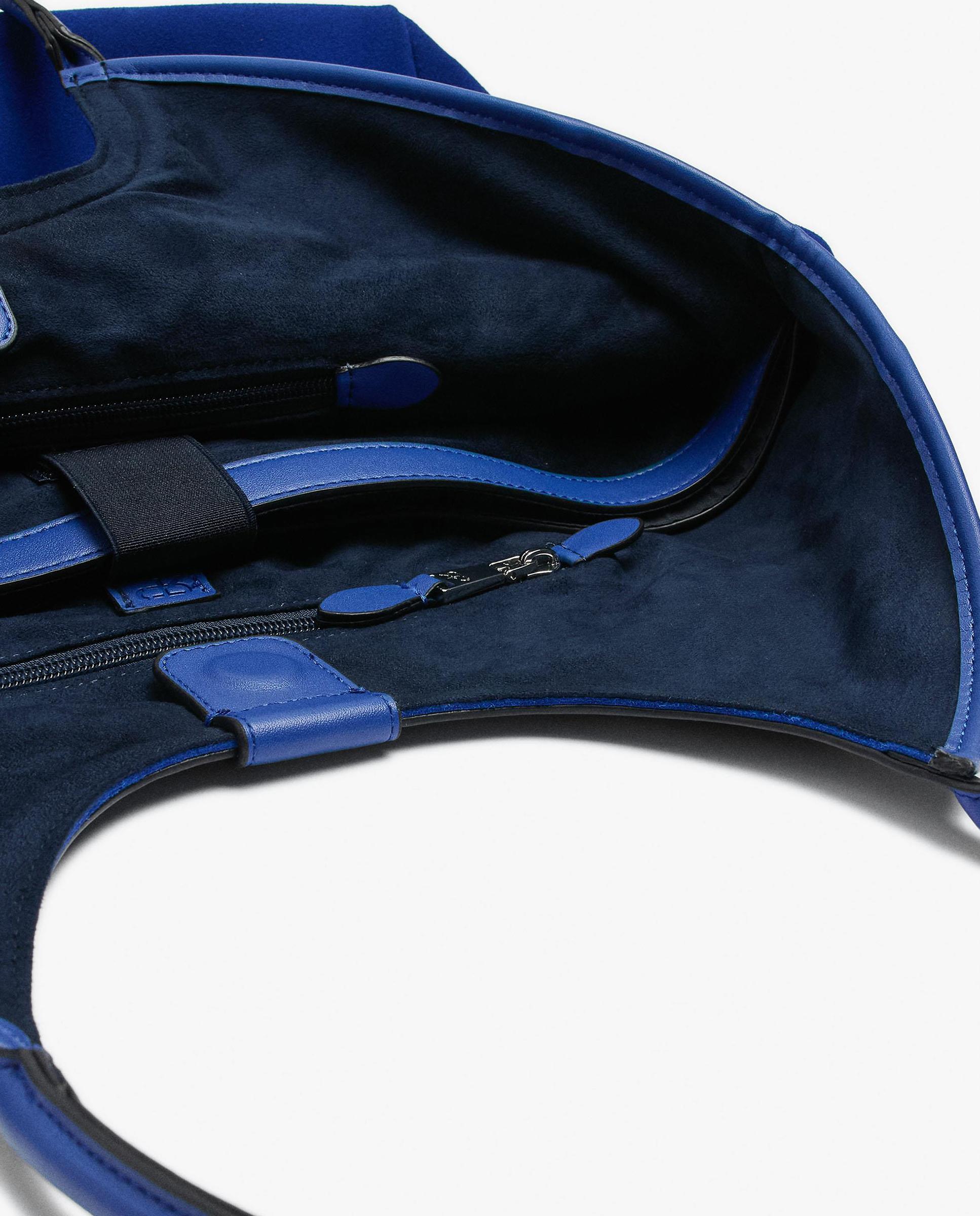 Shopper grande con cierre imantado en liso - Parfois - Azul Azul-5