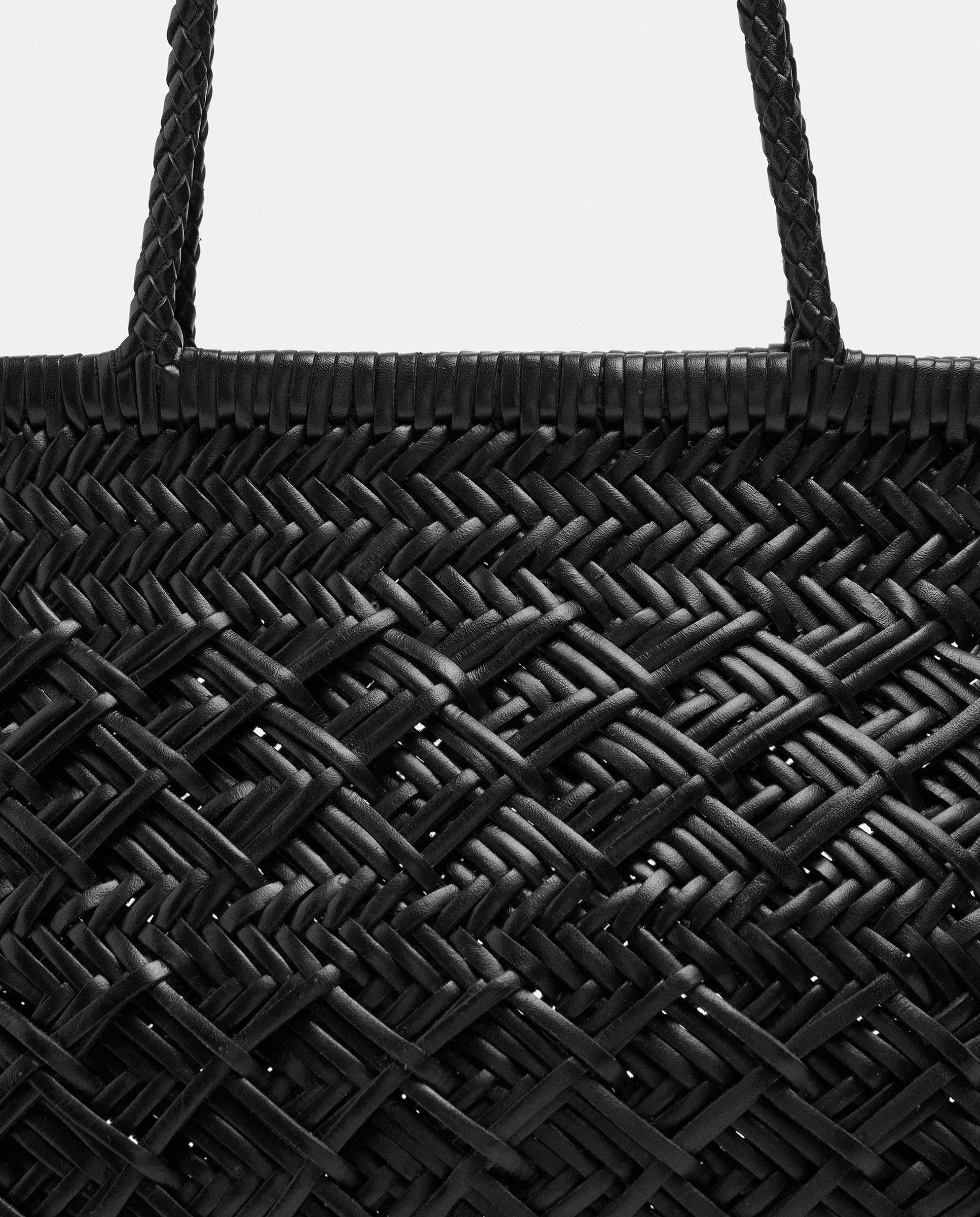 Shopper 100% piel mediano con cierre de cuerda en liso - Parfois - Negro Negro-5