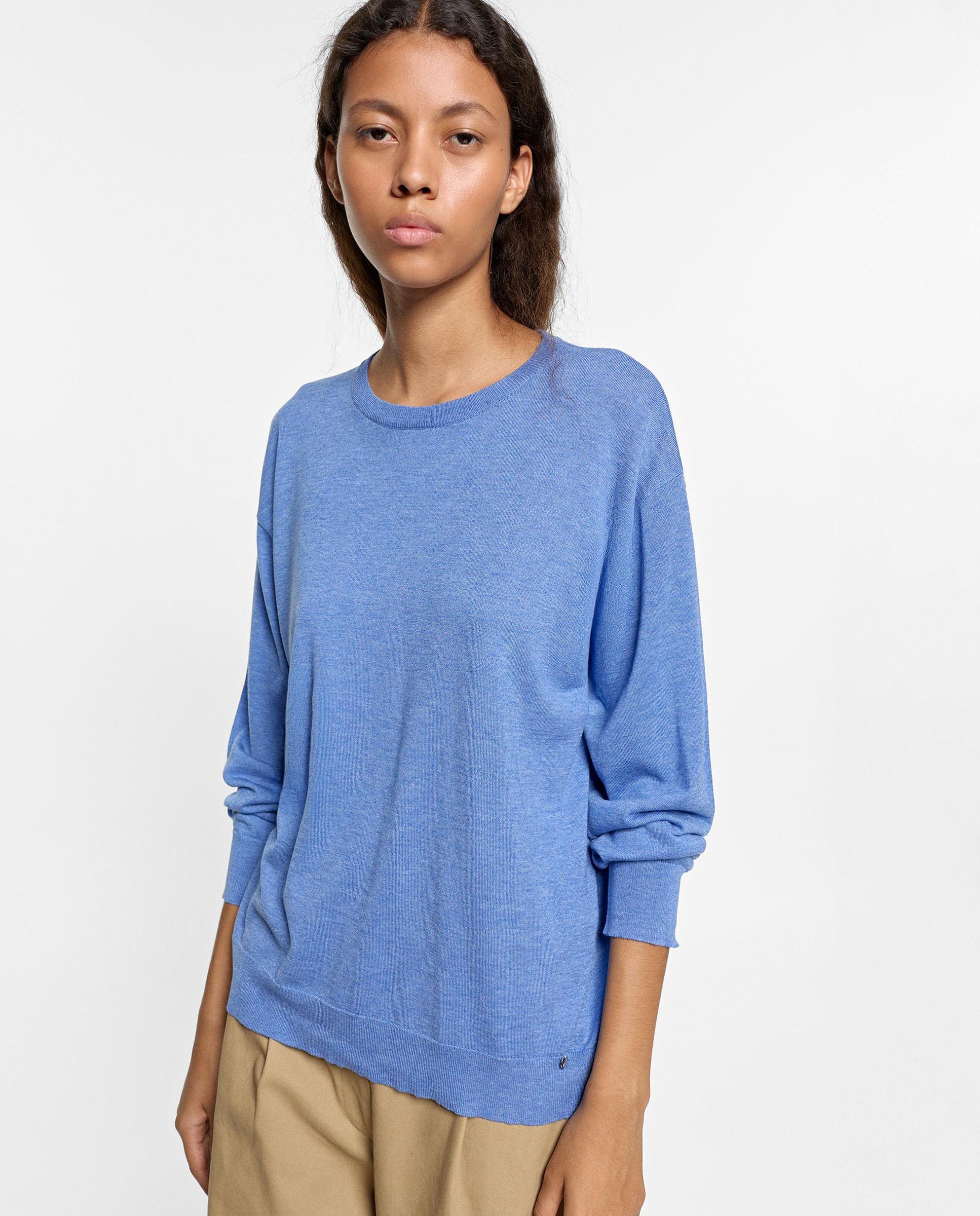 Jersey de mujer de punto de manga larga - Parfois - Azul Azul-1