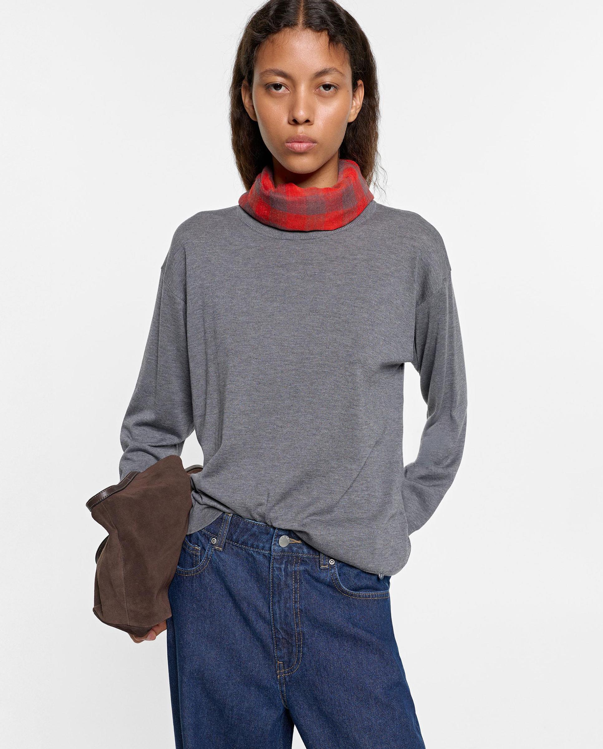 Jersey de mujer de punto de manga larga - Parfois - Gris Gris-1