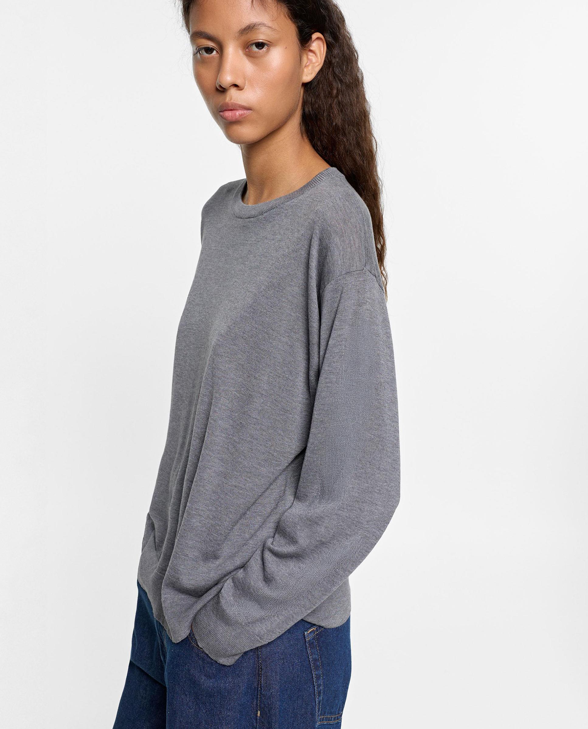 Jersey de mujer de punto de manga larga - Parfois - Gris Gris-3