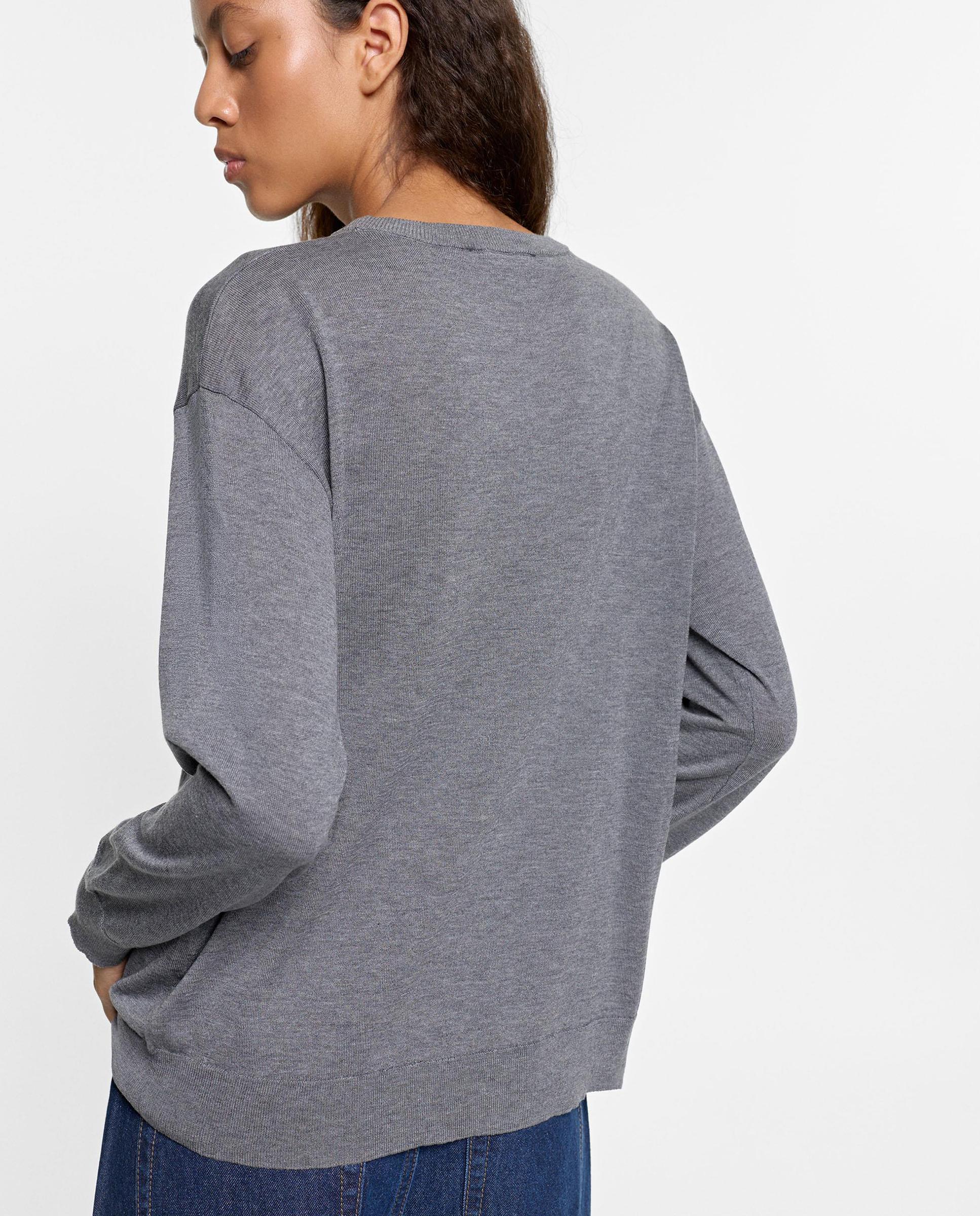 Jersey de mujer de punto de manga larga - Parfois - Gris Gris-4
