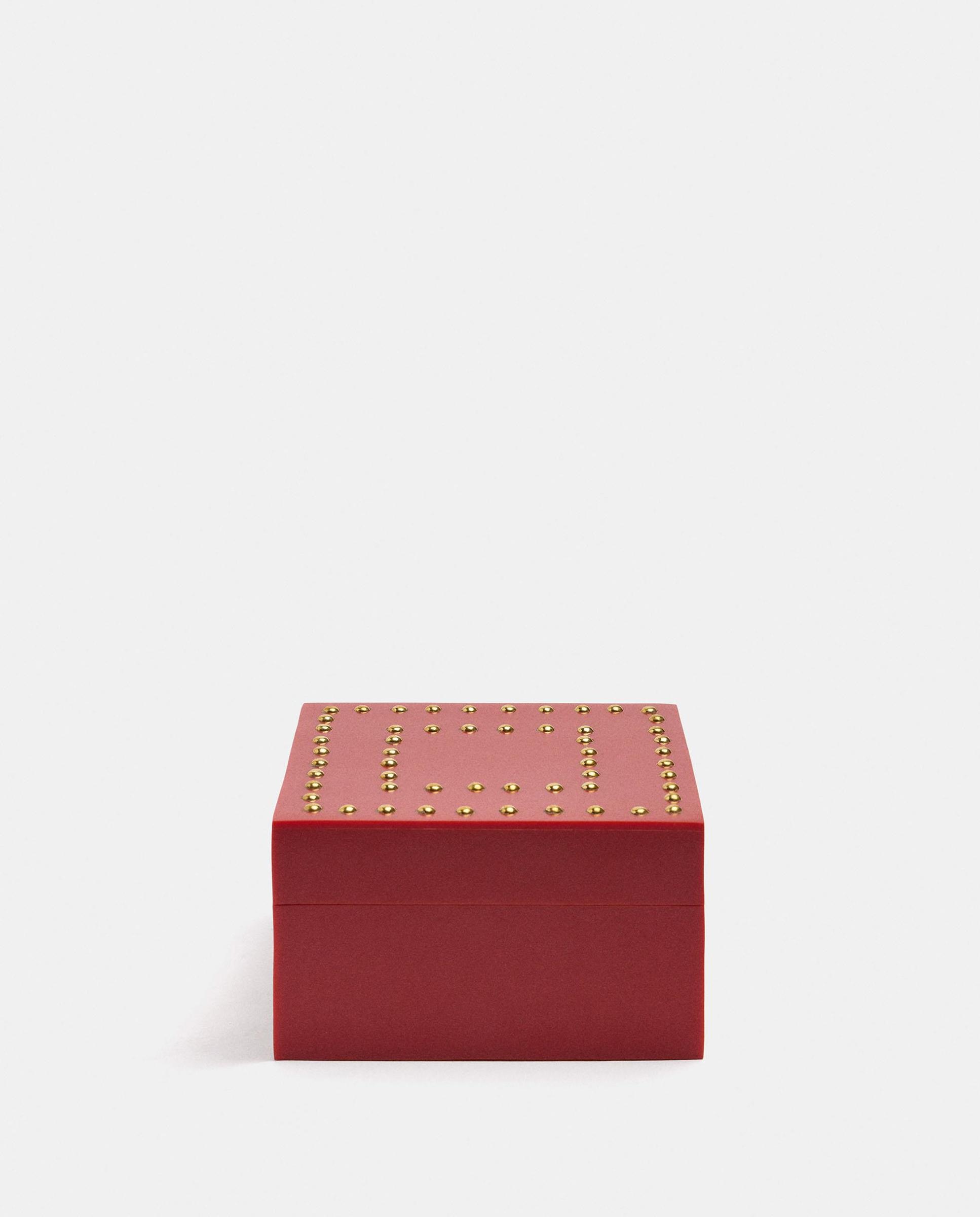 Joyero de viaje cuadrado con tachuelas decorativas - Parfois - Rojo Rojo-1