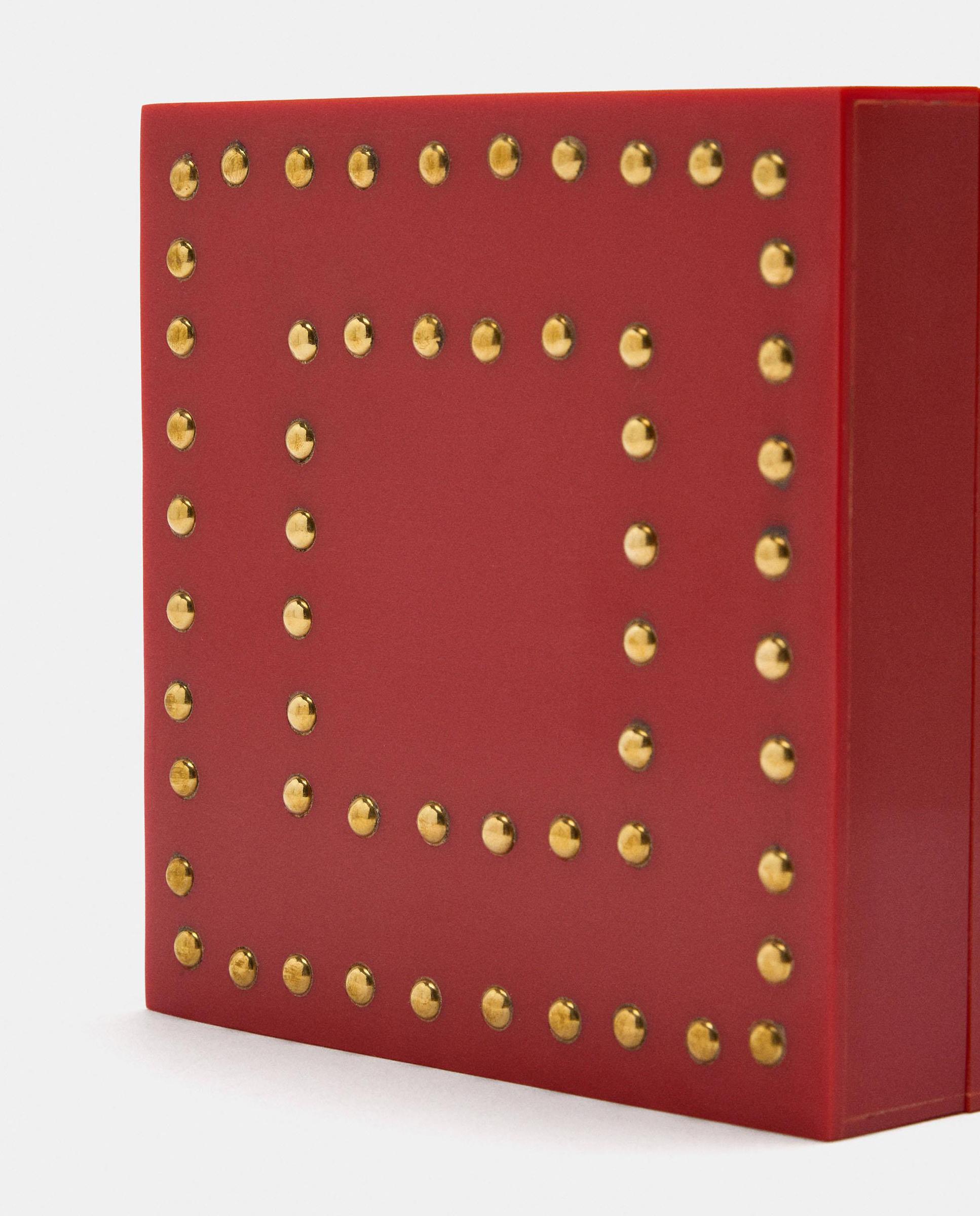 Joyero de viaje cuadrado con tachuelas decorativas - Parfois - Rojo Rojo-3
