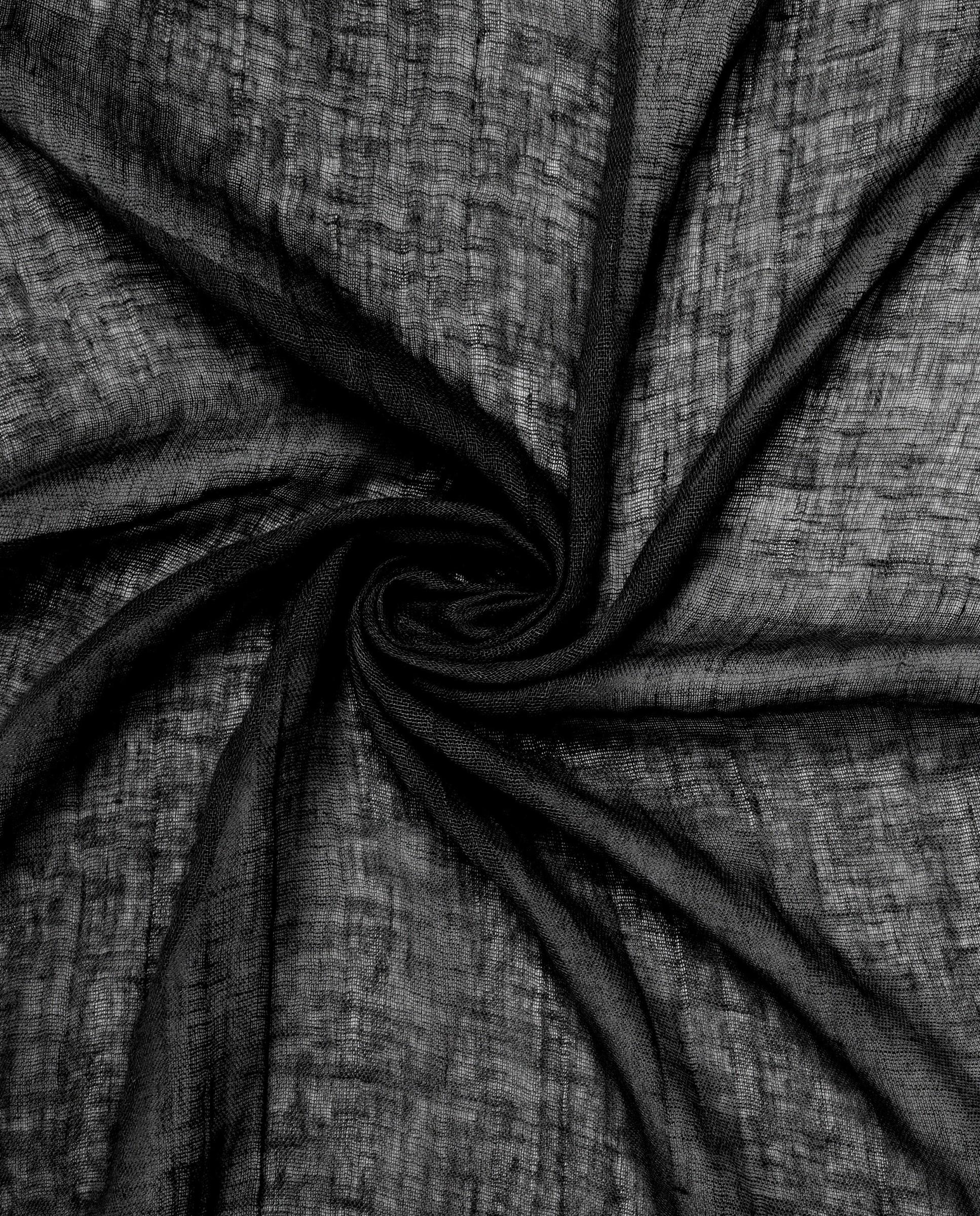 Pañuelo 100% lino con pespuntes en liso - Parfois - Negro Negro-2