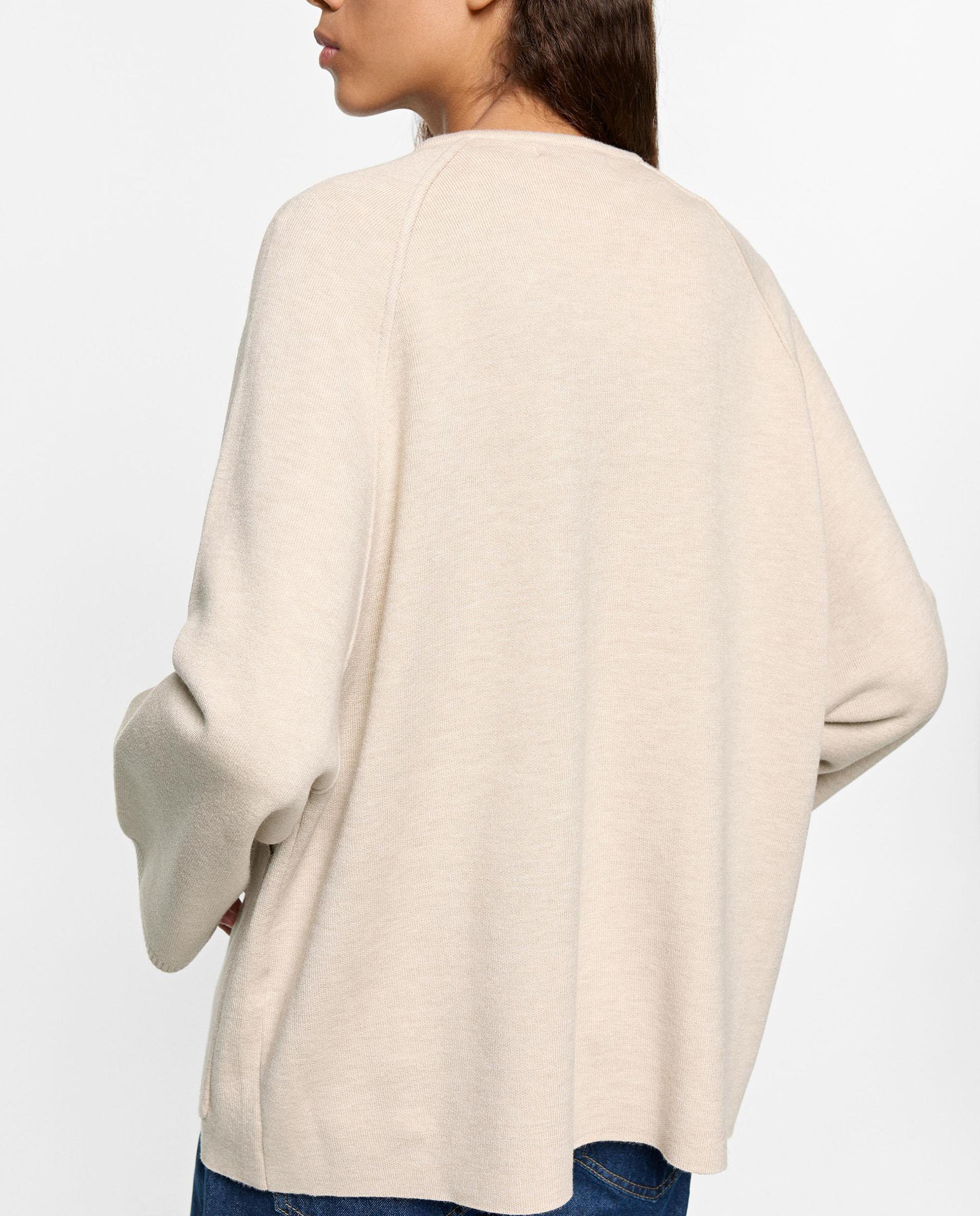 Poncho de mujer de punto estilo chaqueta con botones - Parfois - Beige Beige-4