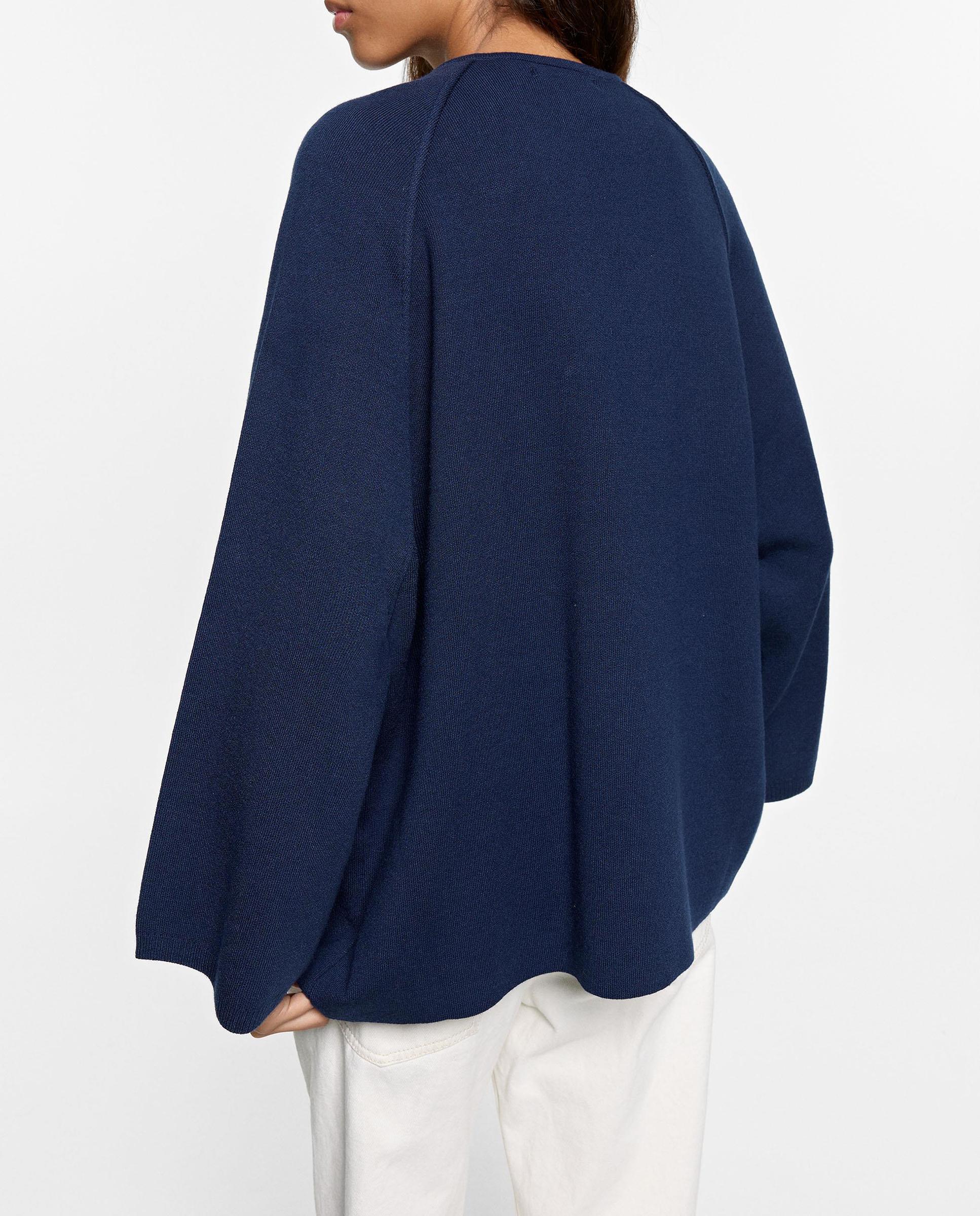Poncho de mujer de punto estilo chaqueta con botones - Parfois - Azul marino Azul marino-4