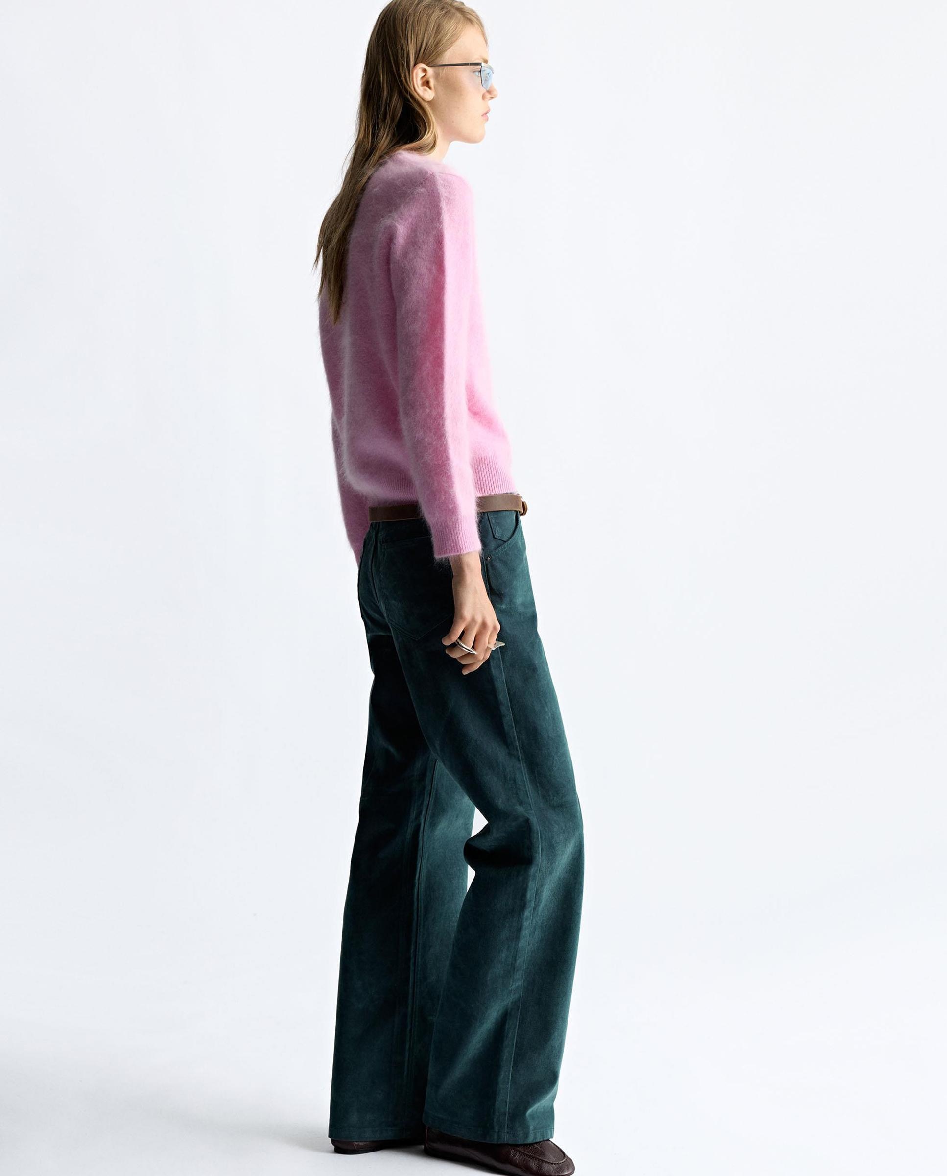 Vaqueros rectos de mujer 100% algodón en liso - Parfois - Verde Verde-3