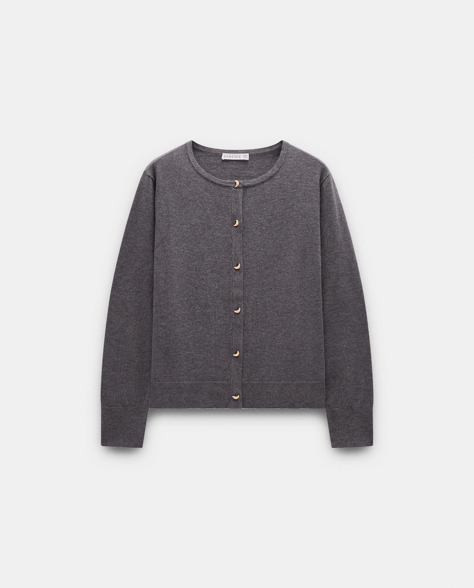 Cárdigan de mujer de punto con botones - Parfois - Gris Gris-6