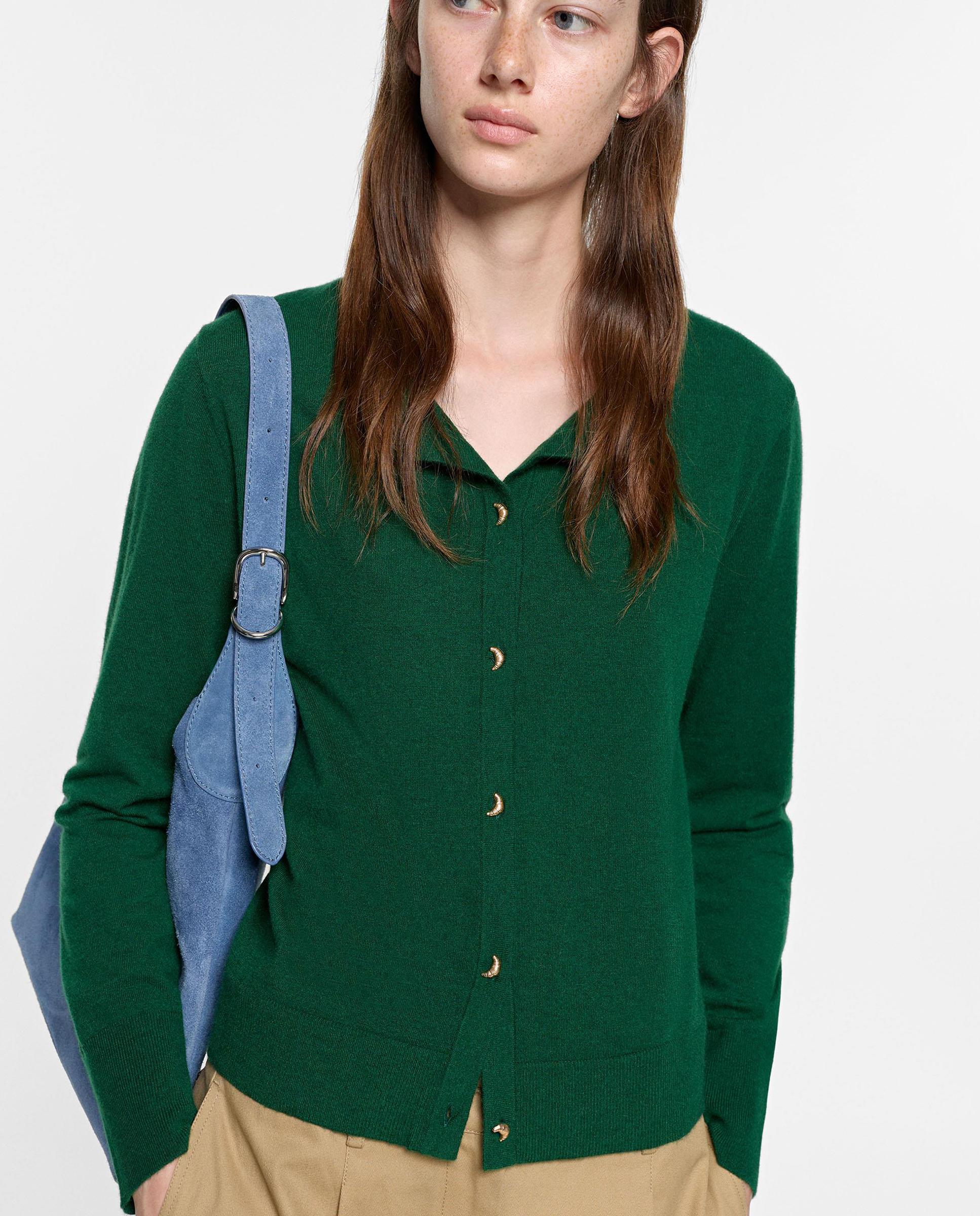 Cárdigan de mujer de punto con botones - Parfois - Verde Verde-1