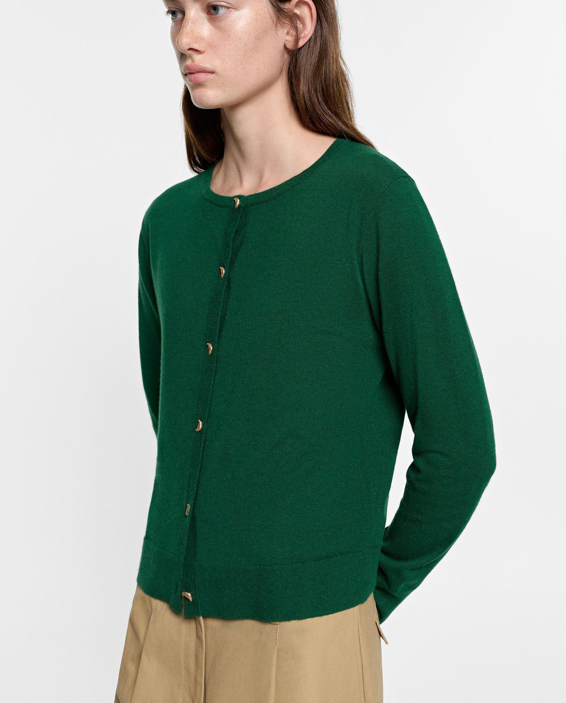 Cárdigan de mujer de punto con botones - Parfois - Verde Verde-3