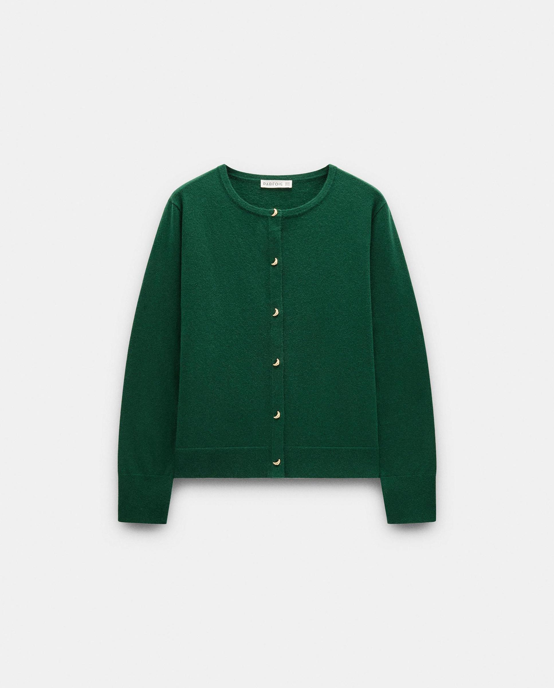 Cárdigan de mujer de punto con botones - Parfois - Verde Verde-6