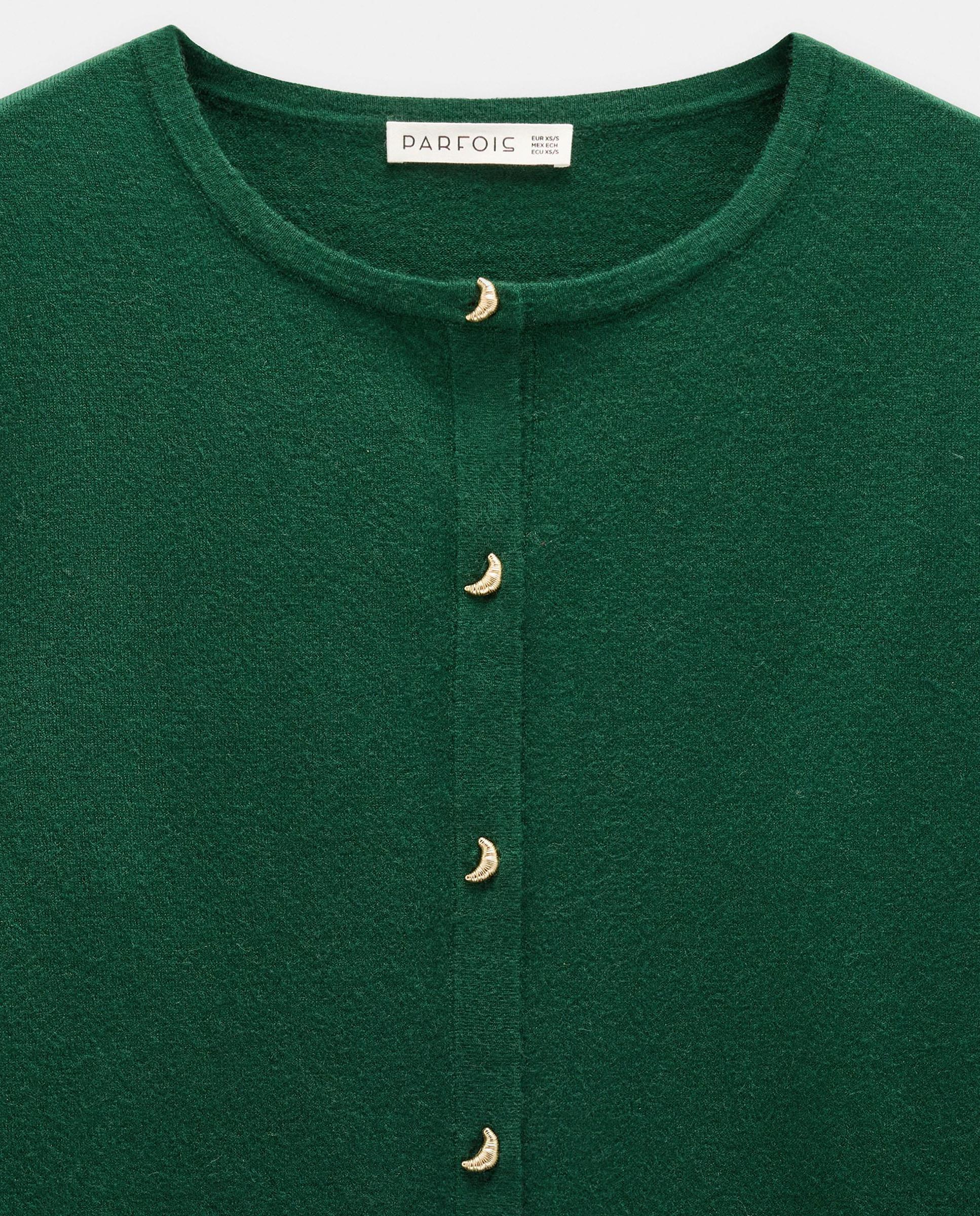 Cárdigan de mujer de punto con botones - Parfois - Verde Verde-5