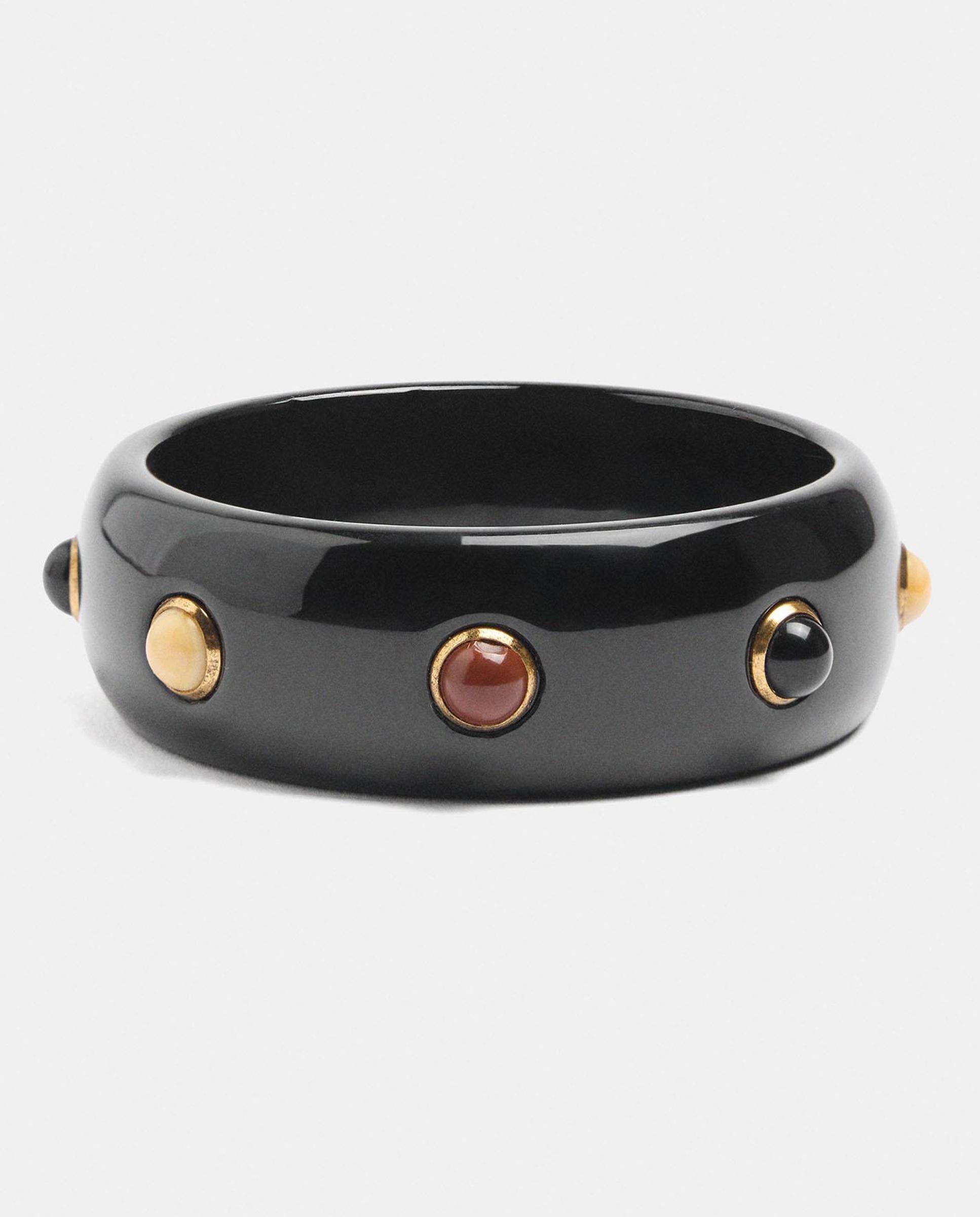 Pulsera rígida con piedras decorativas - Parfois - Negro Negro-1