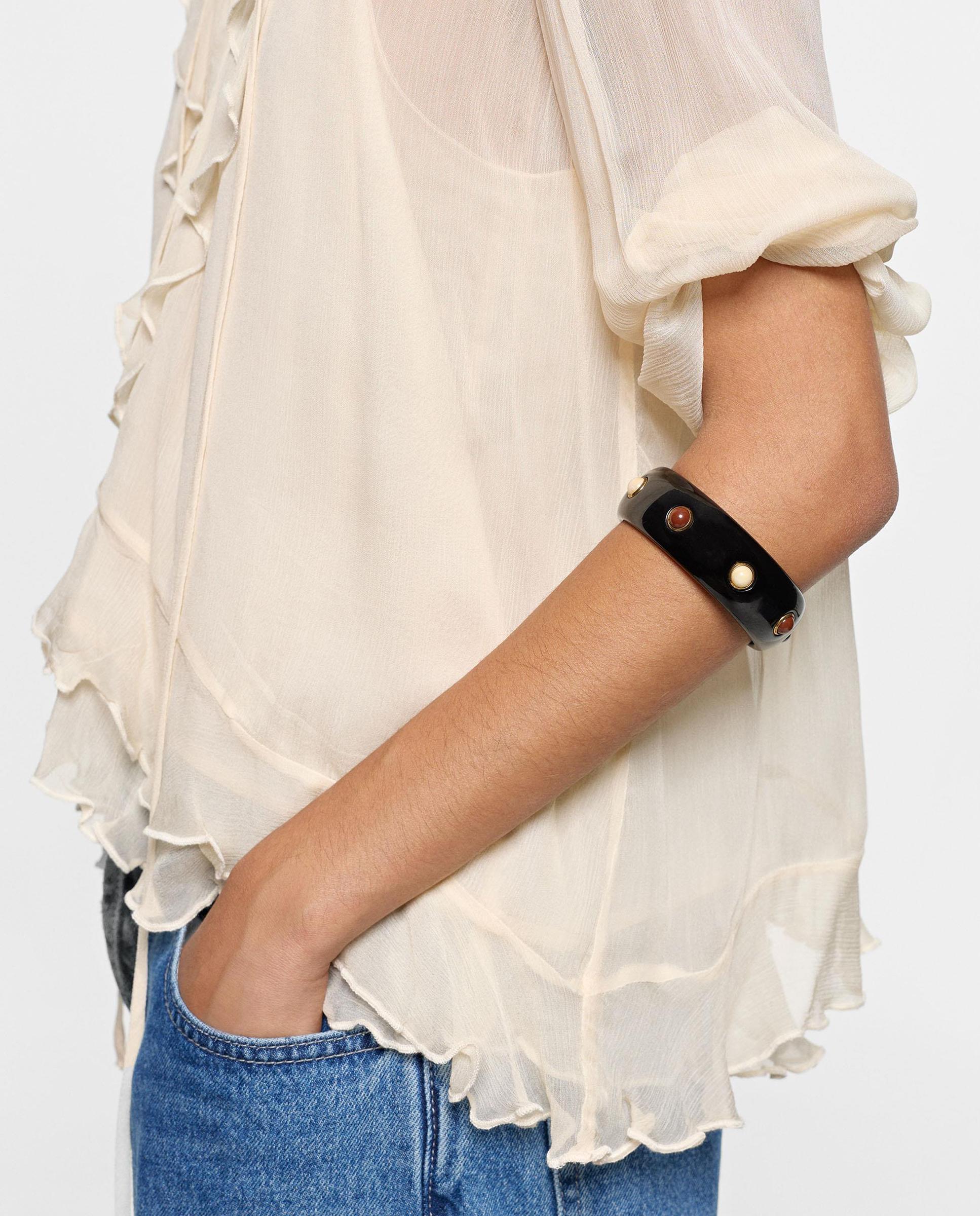 Pulsera rígida con piedras decorativas - Parfois - Negro Negro-2