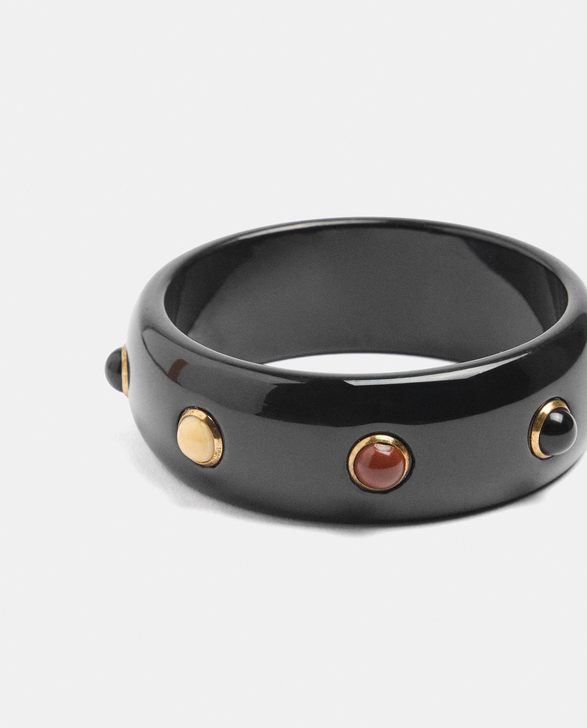 Pulsera rígida con piedras decorativas - Parfois - Negro Negro-3