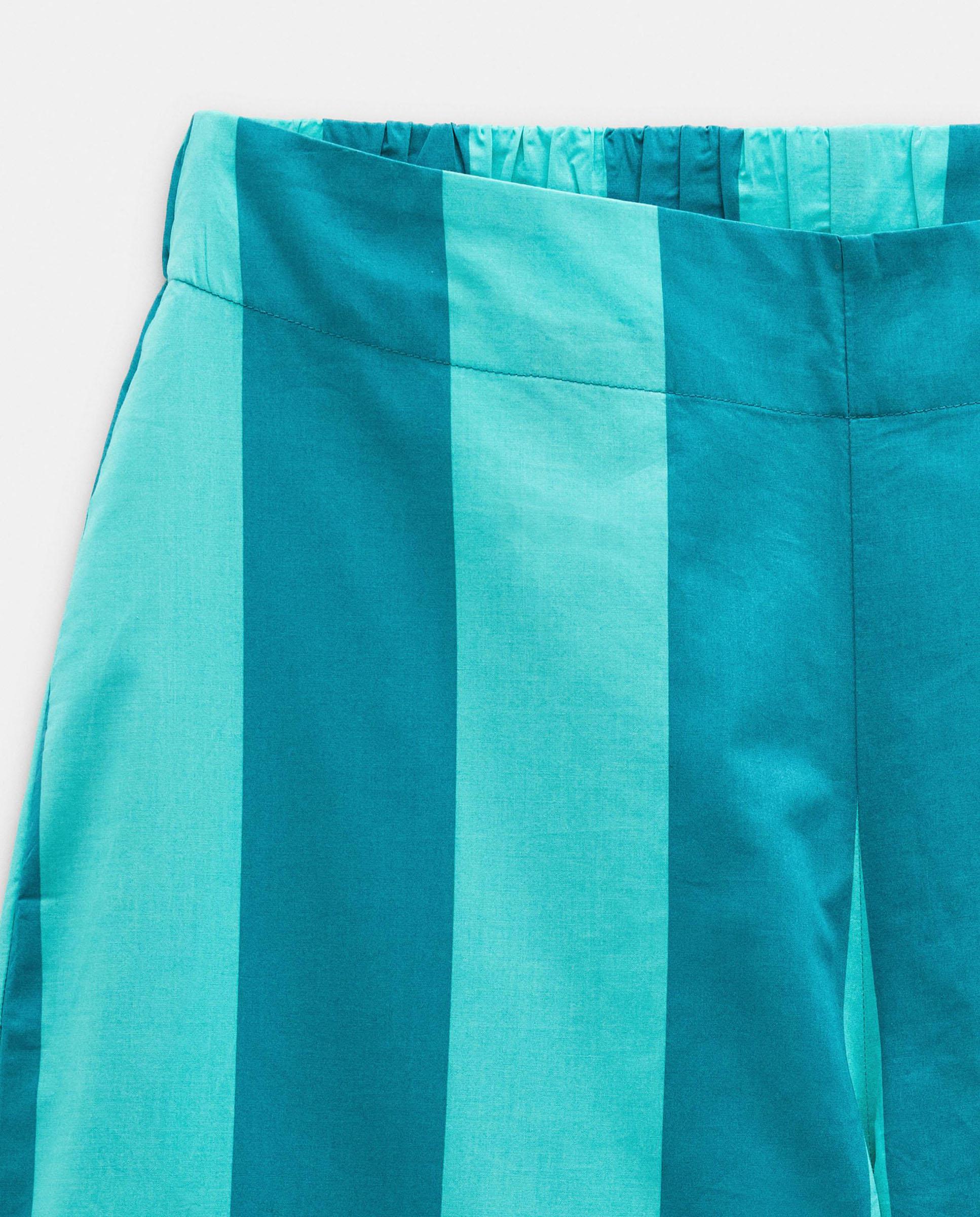 Pantalones anchos de mujer 100% algodón con estampado de rayas - Parfois - Multicolor Multicolor-5