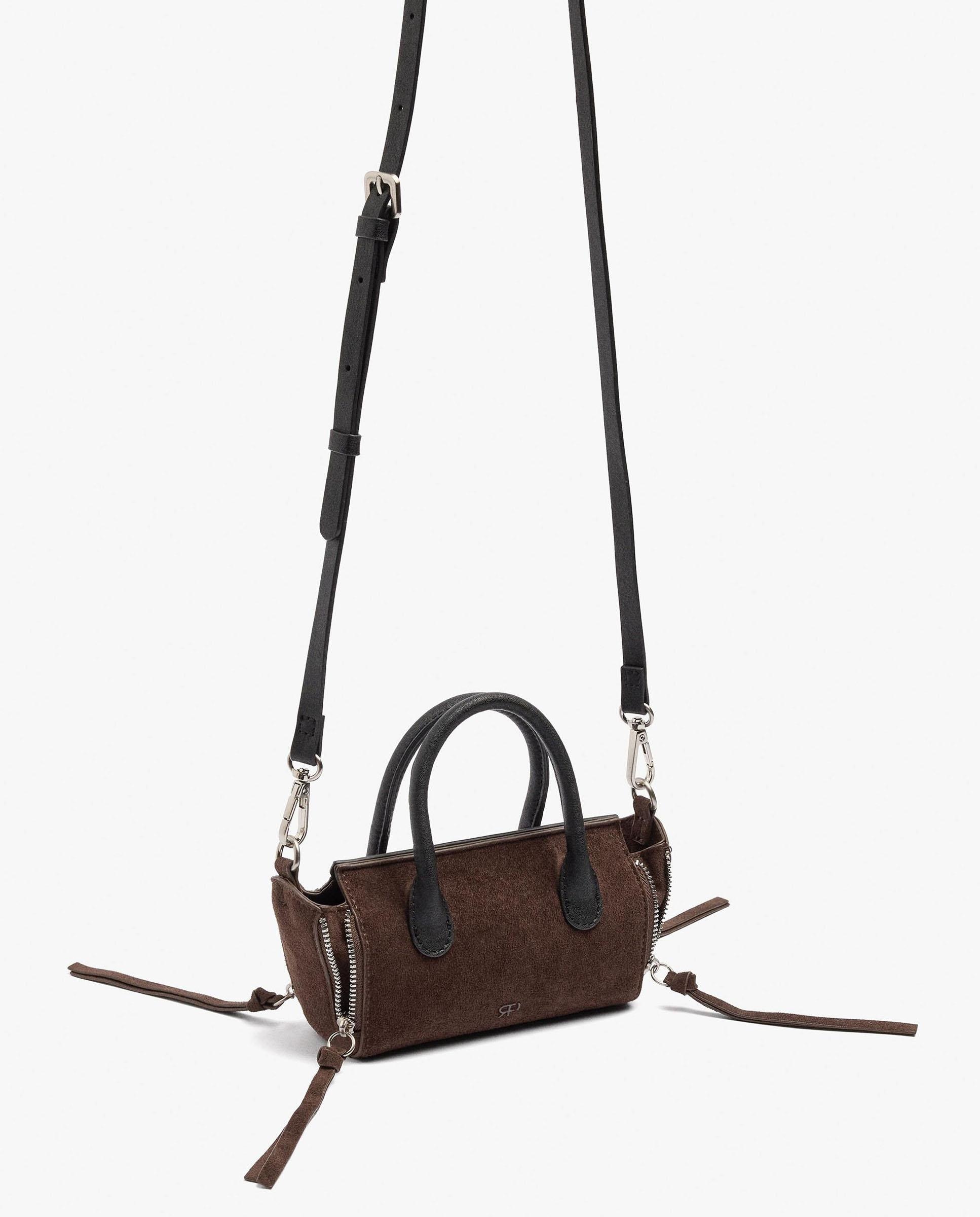 Bolso de mano multiposición mini convertible a bandolera con cierre de cremallera - Parfois - Marrón oscuro Marrón oscuro-2