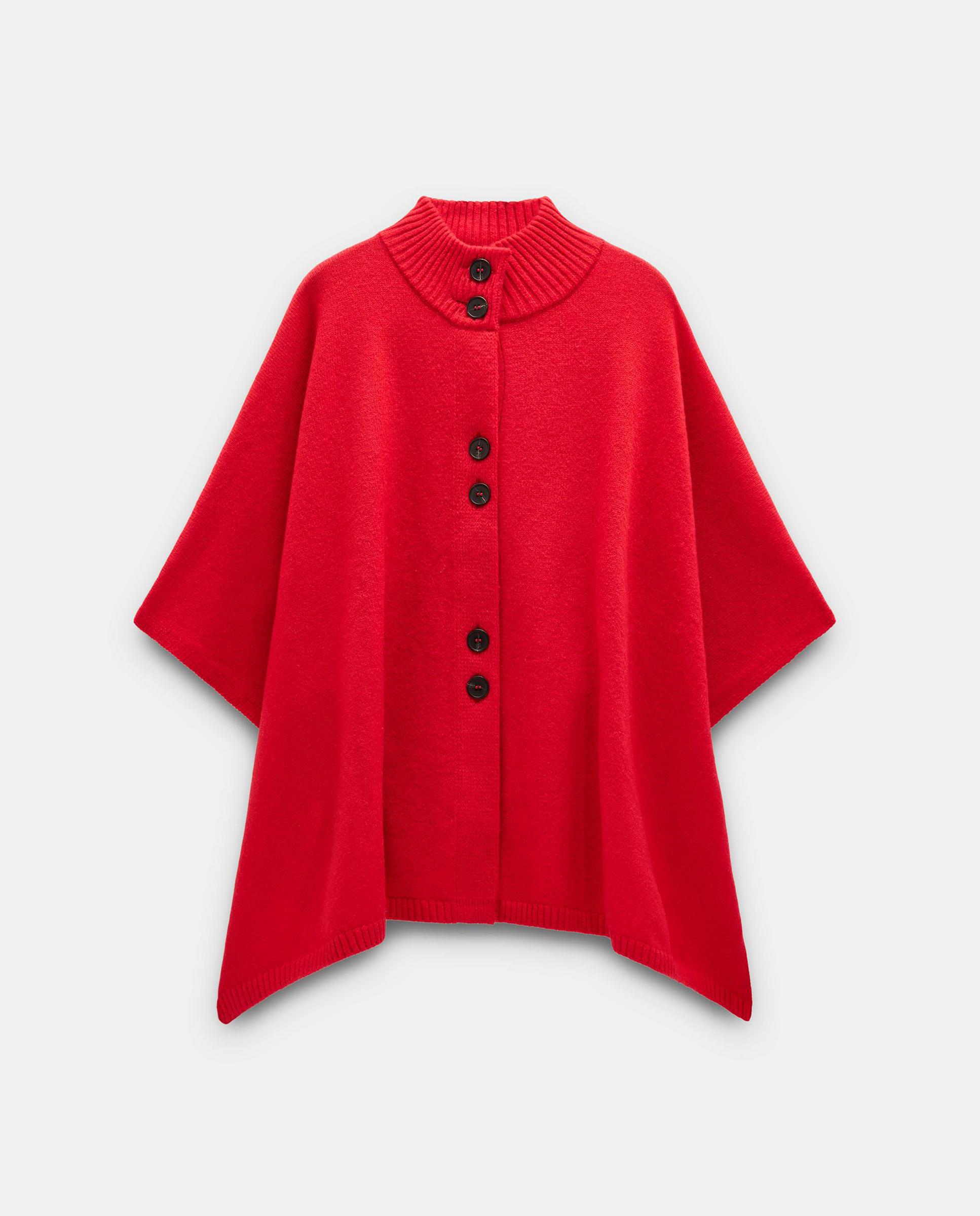 Capa de mujer estilo poncho con botones en liso - Parfois - Rojo Rojo-1