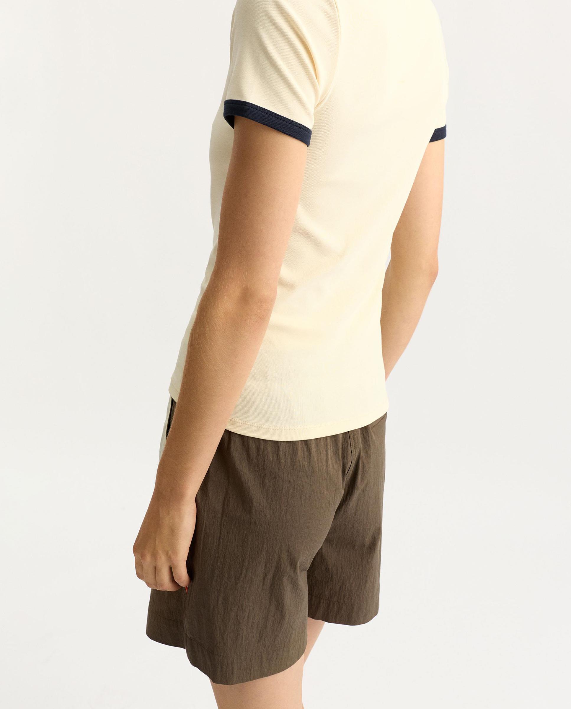Short de mujer con cintura elástica en liso - Parfois - Kaki Kaki-4