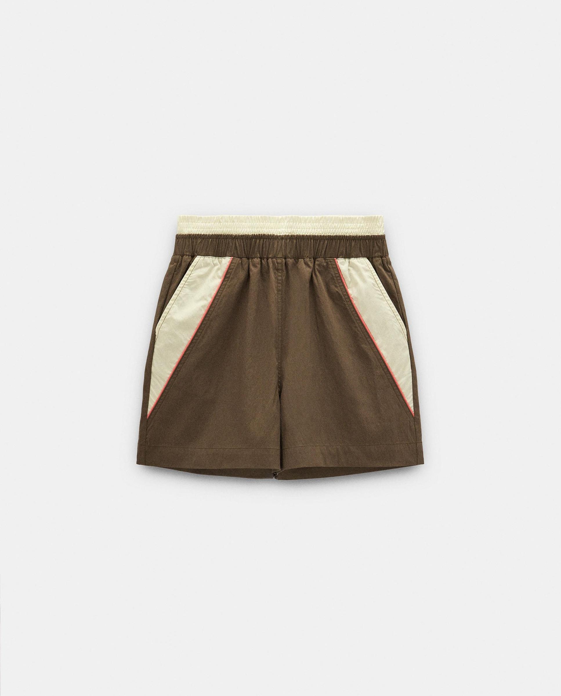 Short de mujer con cintura elástica en liso - Parfois - Kaki Kaki-6