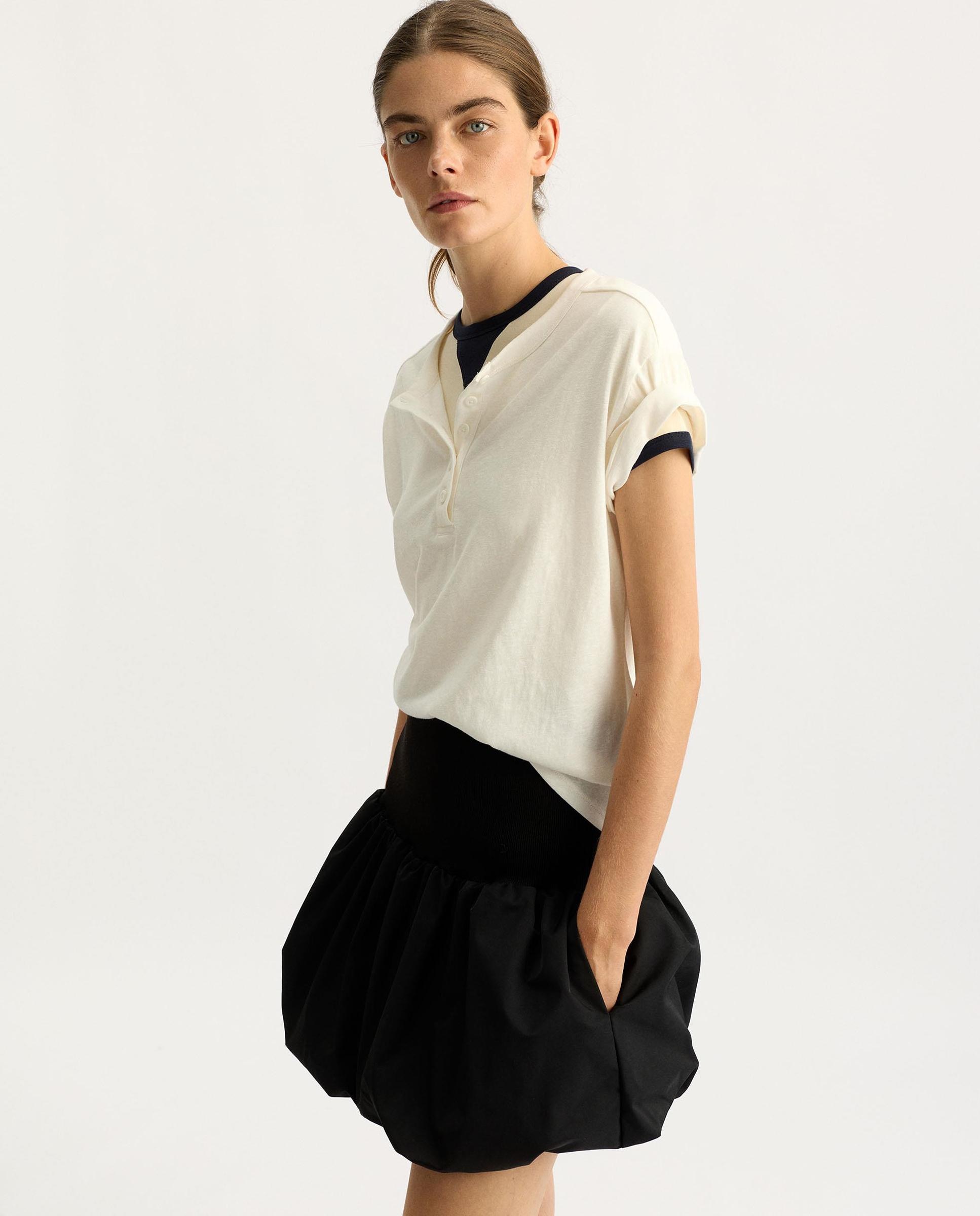 Falda corta abombachada en liso - Parfois - Negro Negro-1