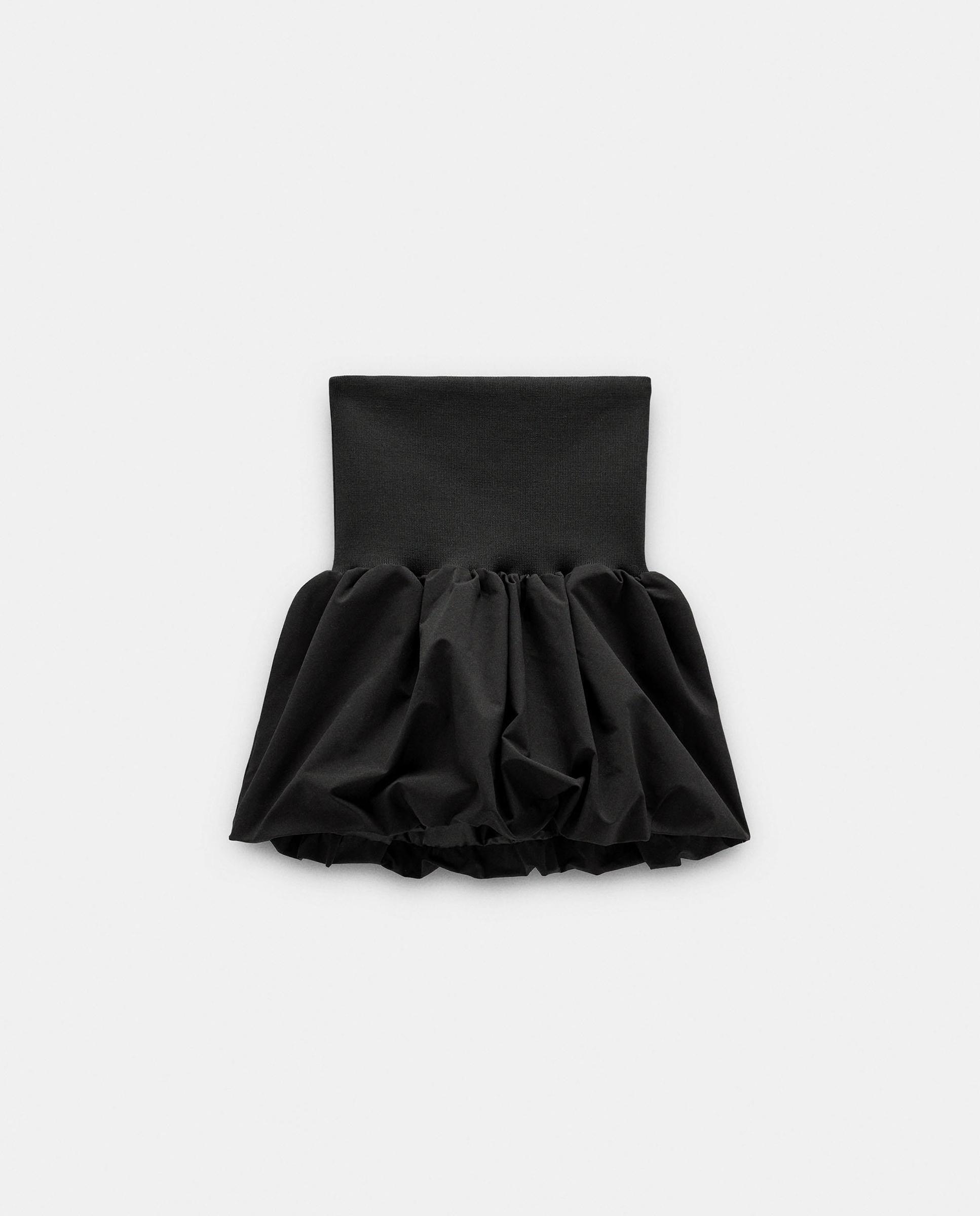 Falda corta abombachada en liso - Parfois - Negro Negro-6