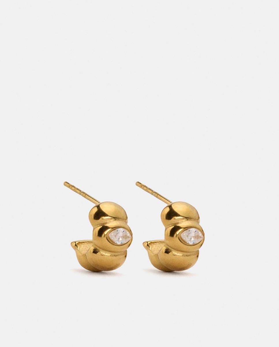 Pendientes de aro de acero inoxidable con circonitas - Parfois - Blanco Blanco-1