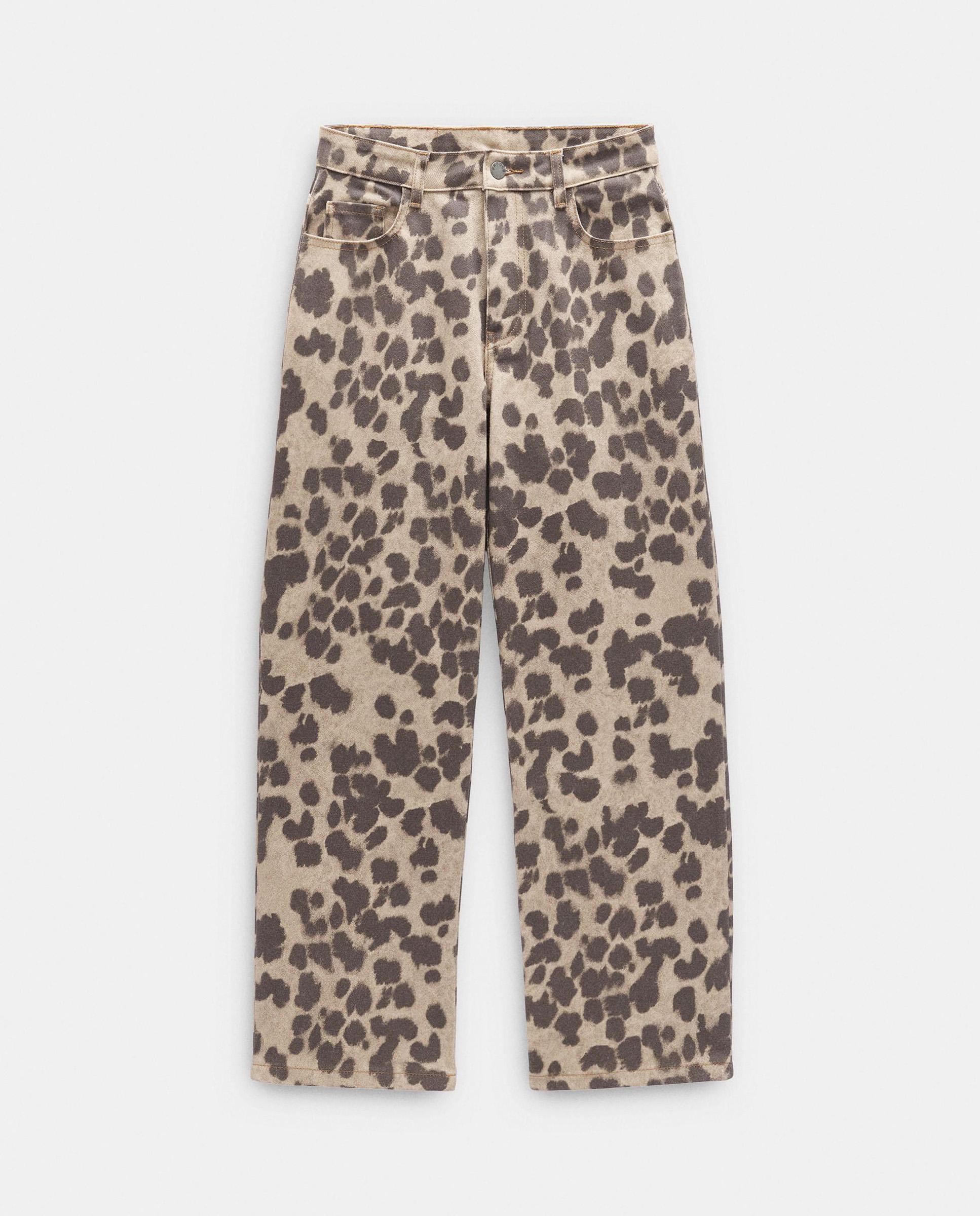 Vaqueros rectos de mujer con cierre de botón y estampado animal print - Parfois - Multicolor Multicolor-6