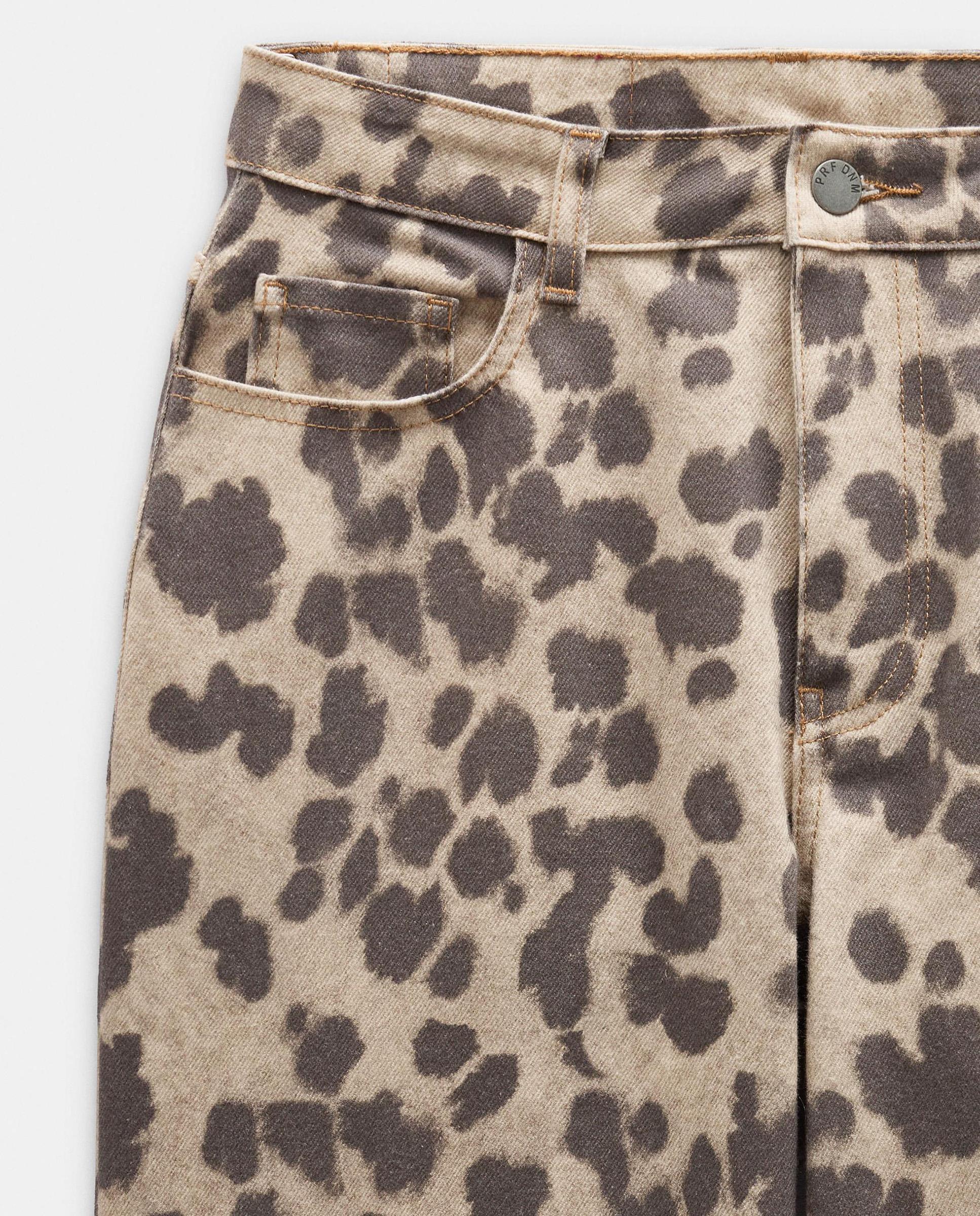 Vaqueros rectos de mujer con cierre de botón y estampado animal print - Parfois - Multicolor Multicolor-5