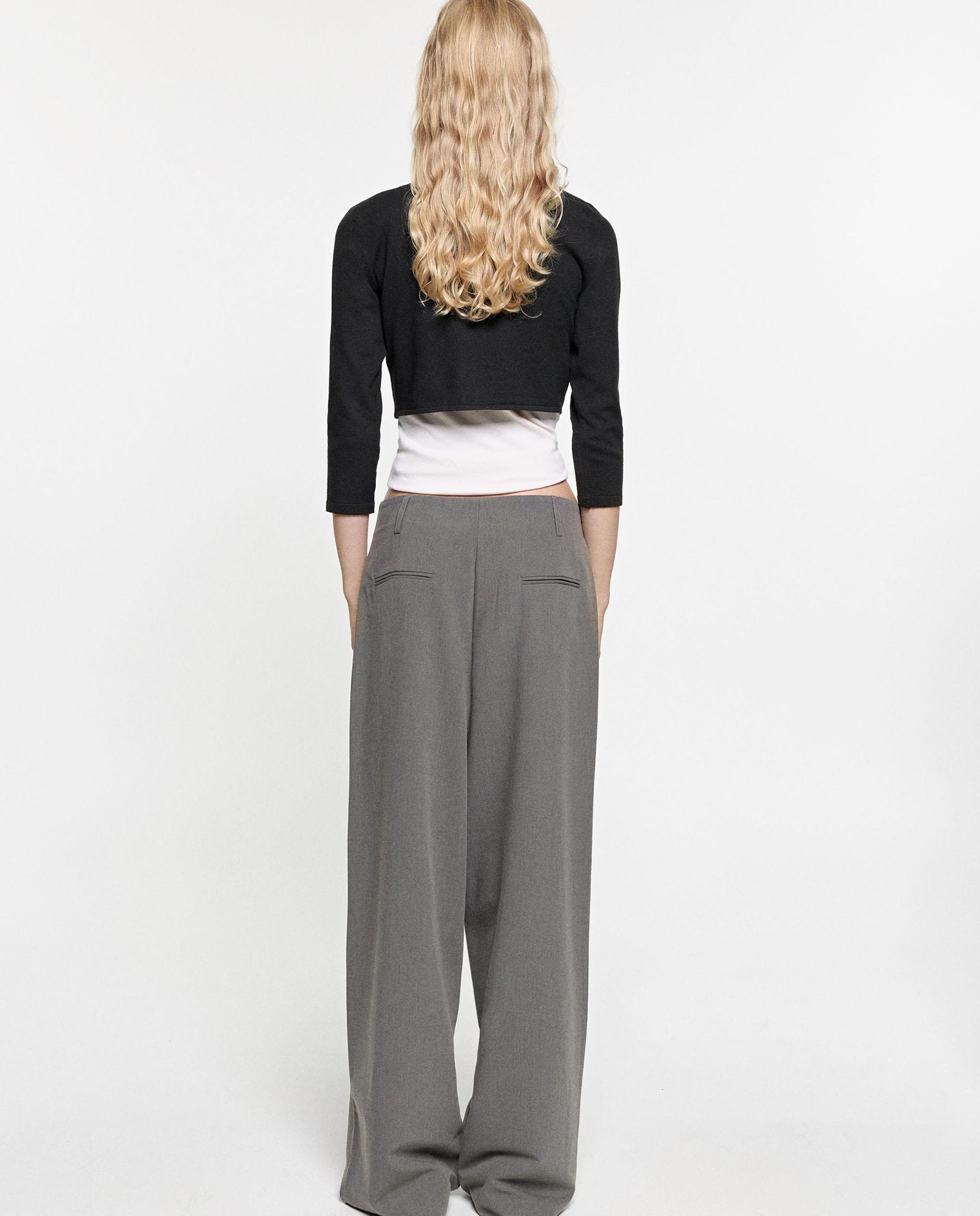 Pantalones rectos de mujer con cremallera oculta en liso - Parfois - Gris Gris-5