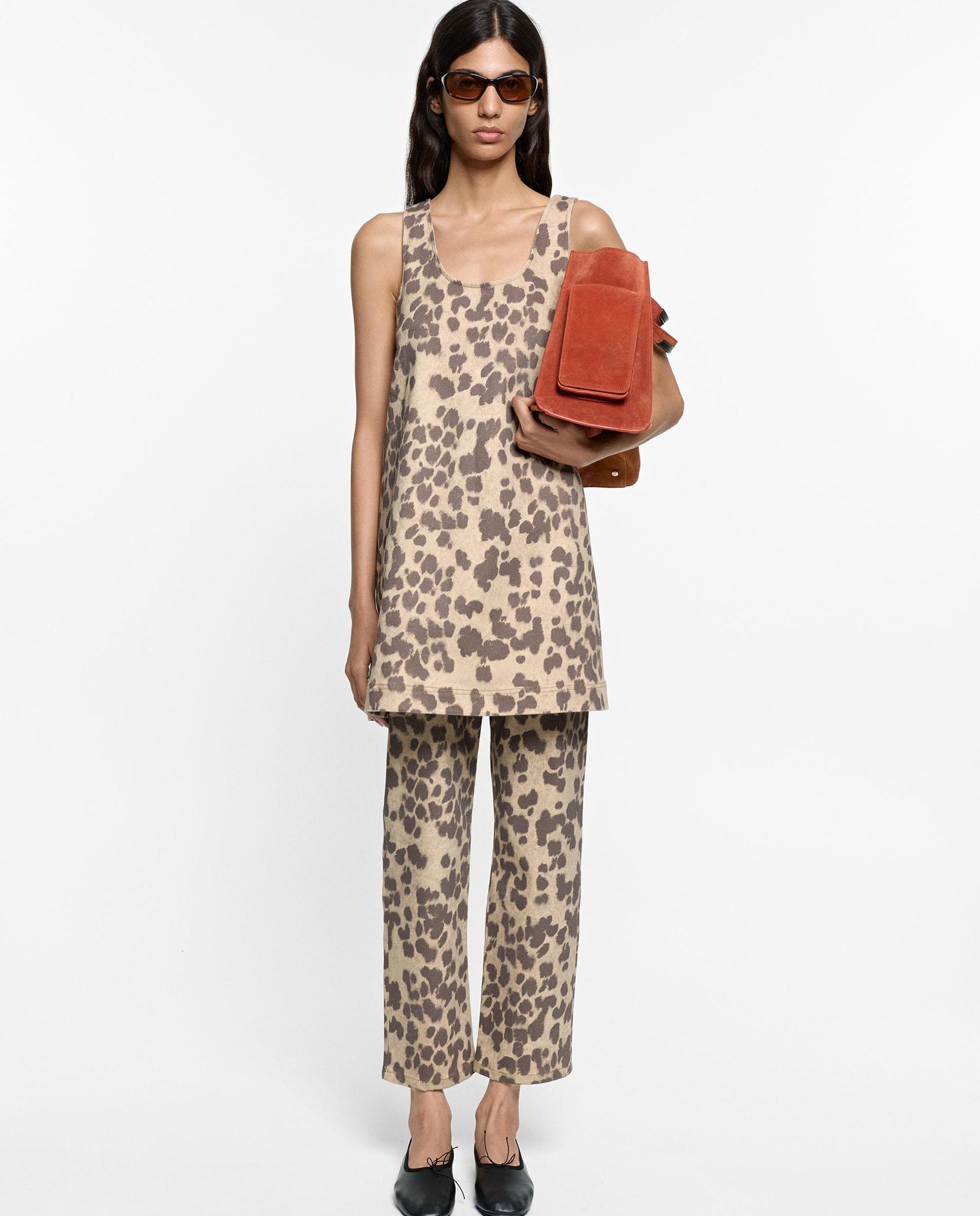 Vestido corto denim con estampado animal print - Parfois - Multicolor Multicolor-2