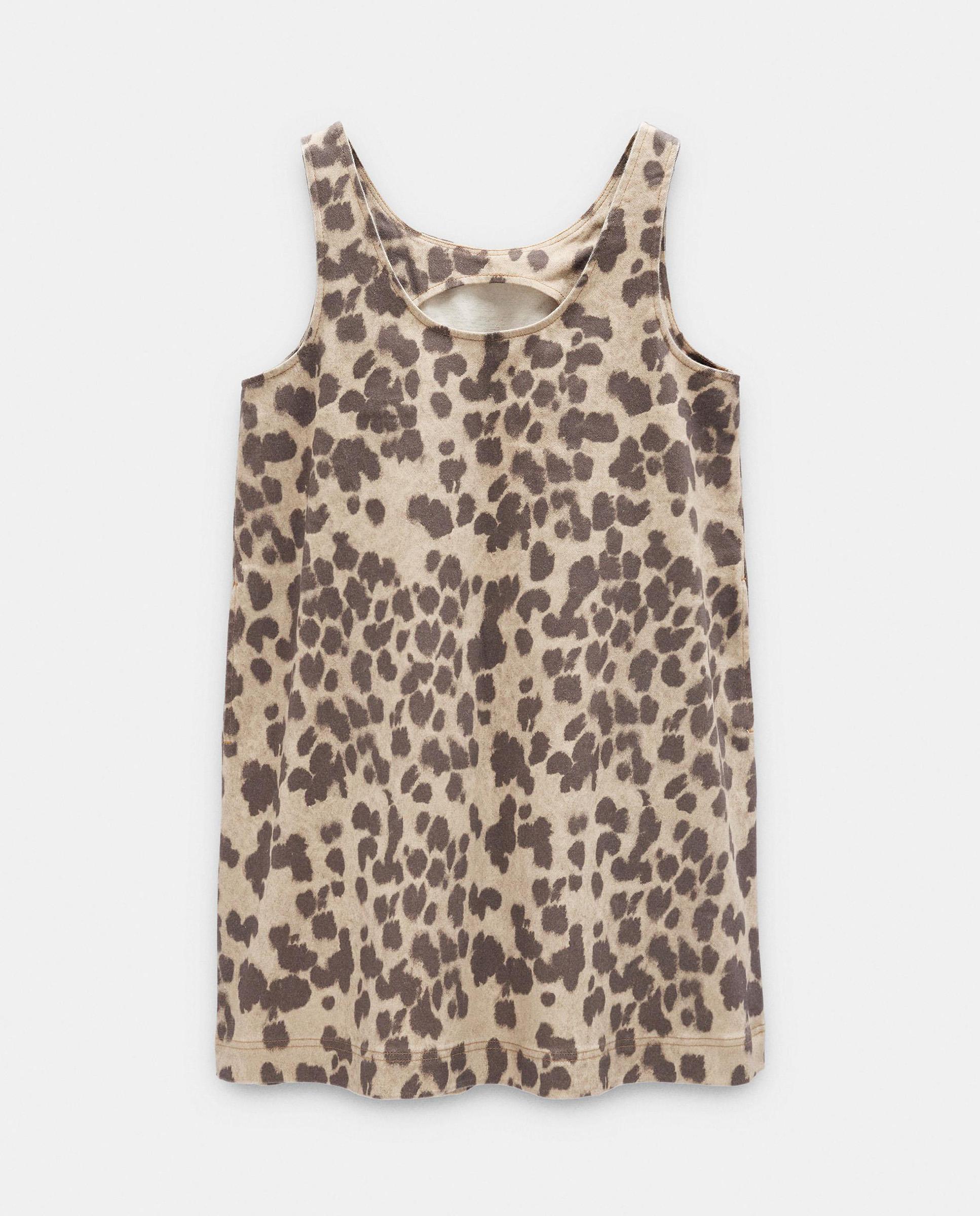 Vestido corto denim con estampado animal print - Parfois - Multicolor Multicolor-6