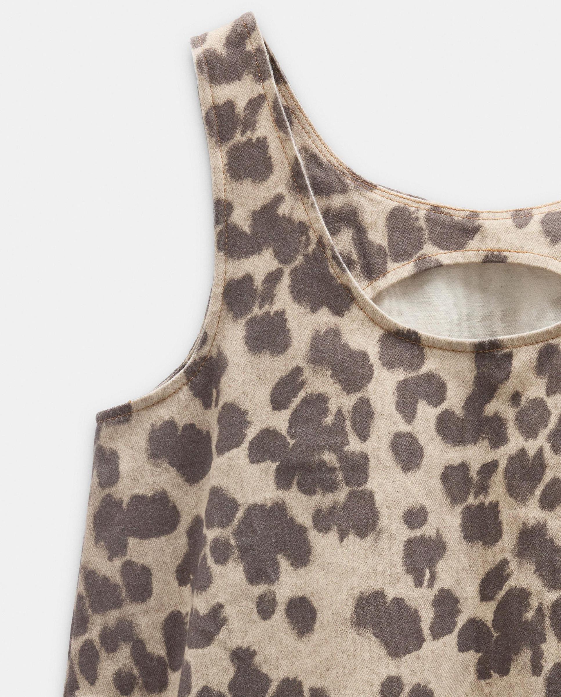 Vestido corto denim con estampado animal print - Parfois - Multicolor Multicolor-5