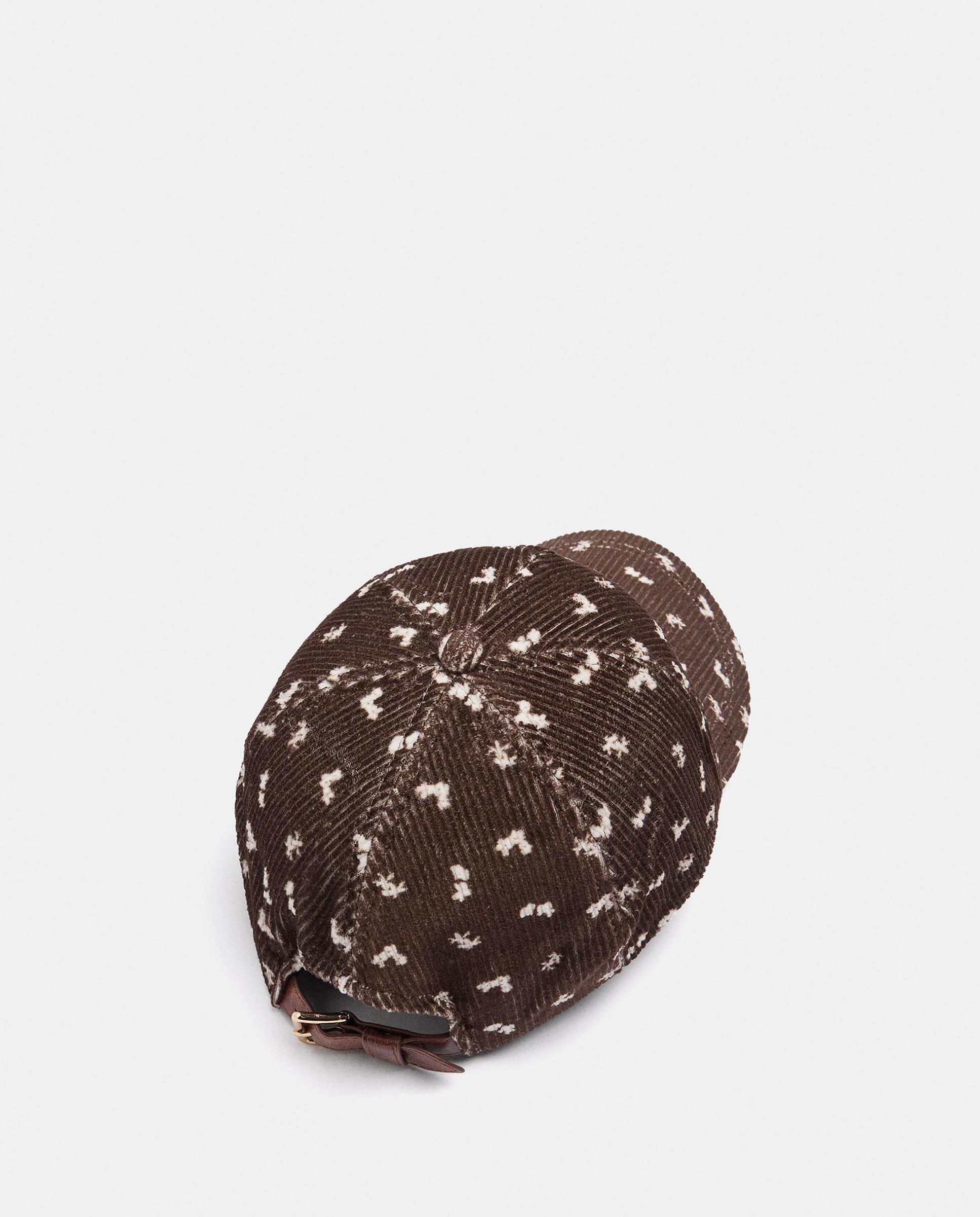 Imagen 2 de Gorra de mujer de pana con estampado floral - Parfois - Marrón oscuro Marrón oscuro