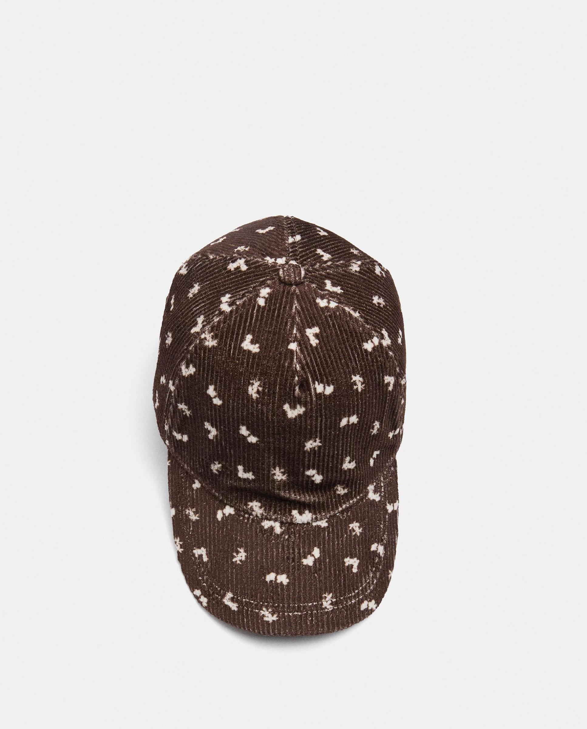 Imagen 4 de Gorra de mujer de pana con estampado floral - Parfois - Marrón oscuro Marrón oscuro