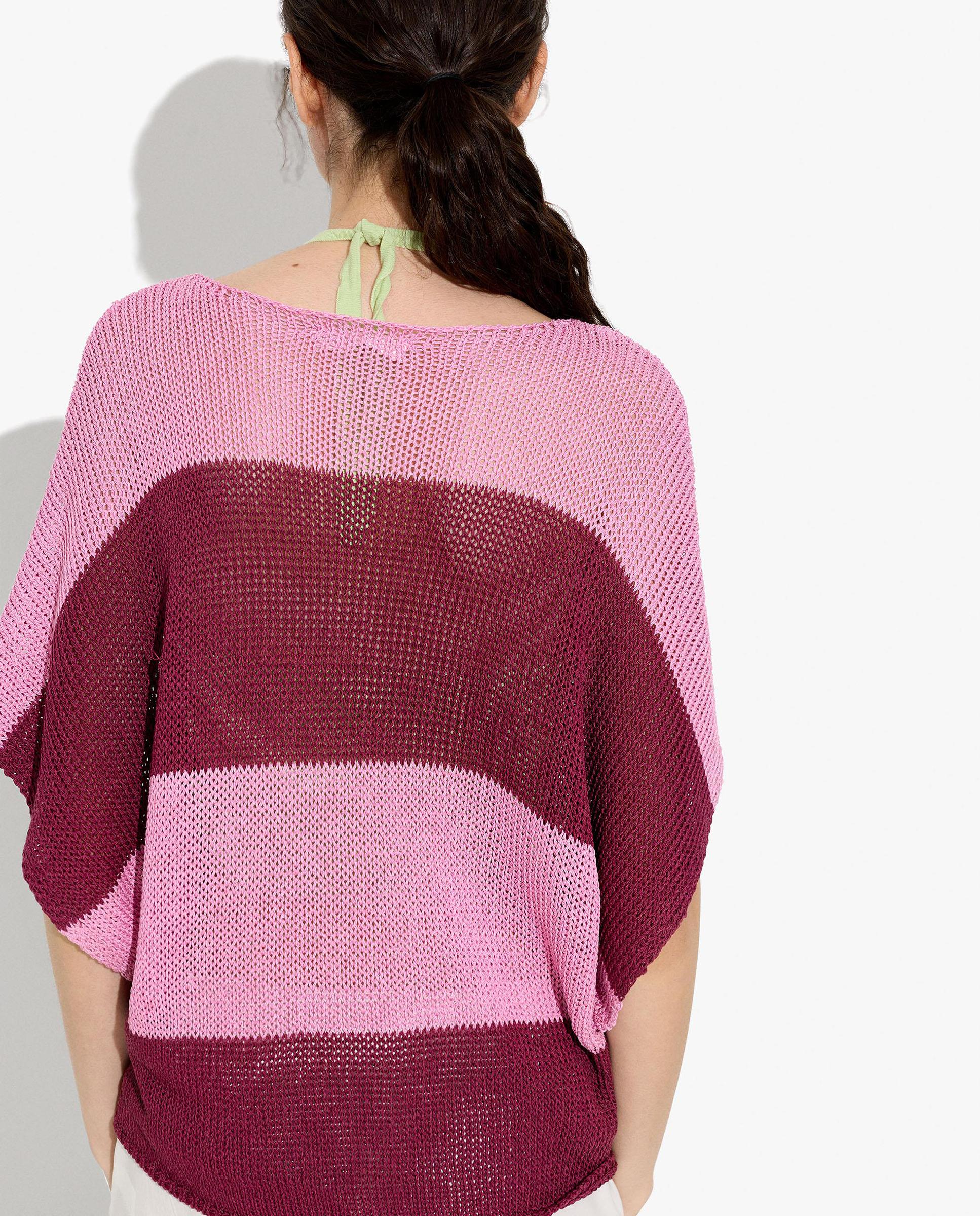 Jersey de mujer de punto con manga fluida y estampado de rayas - Parfois - Rosa Rosa-4