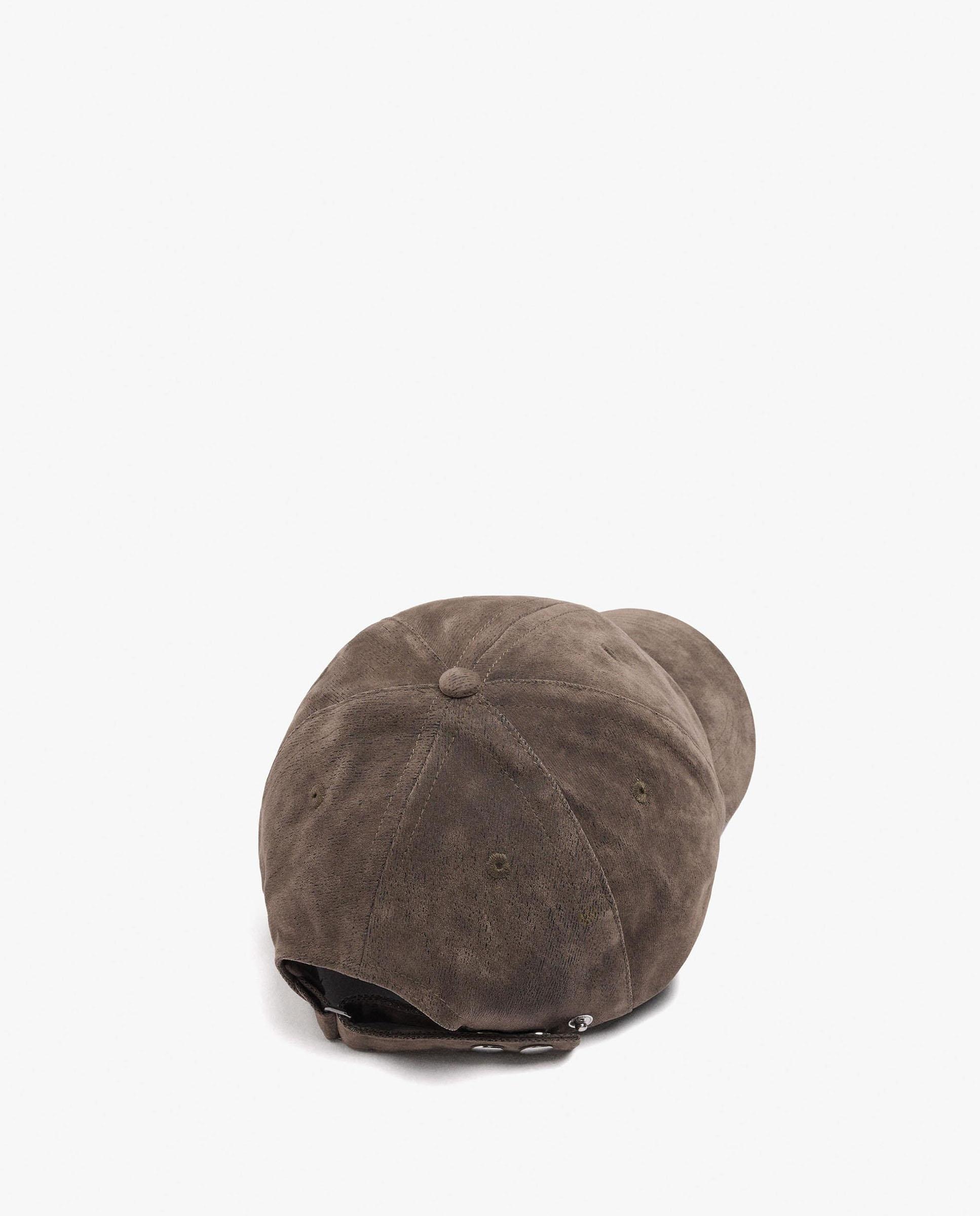 Gorra de mujer con pespuntes y lettering frontal - Parfois - Kaki Kaki-2