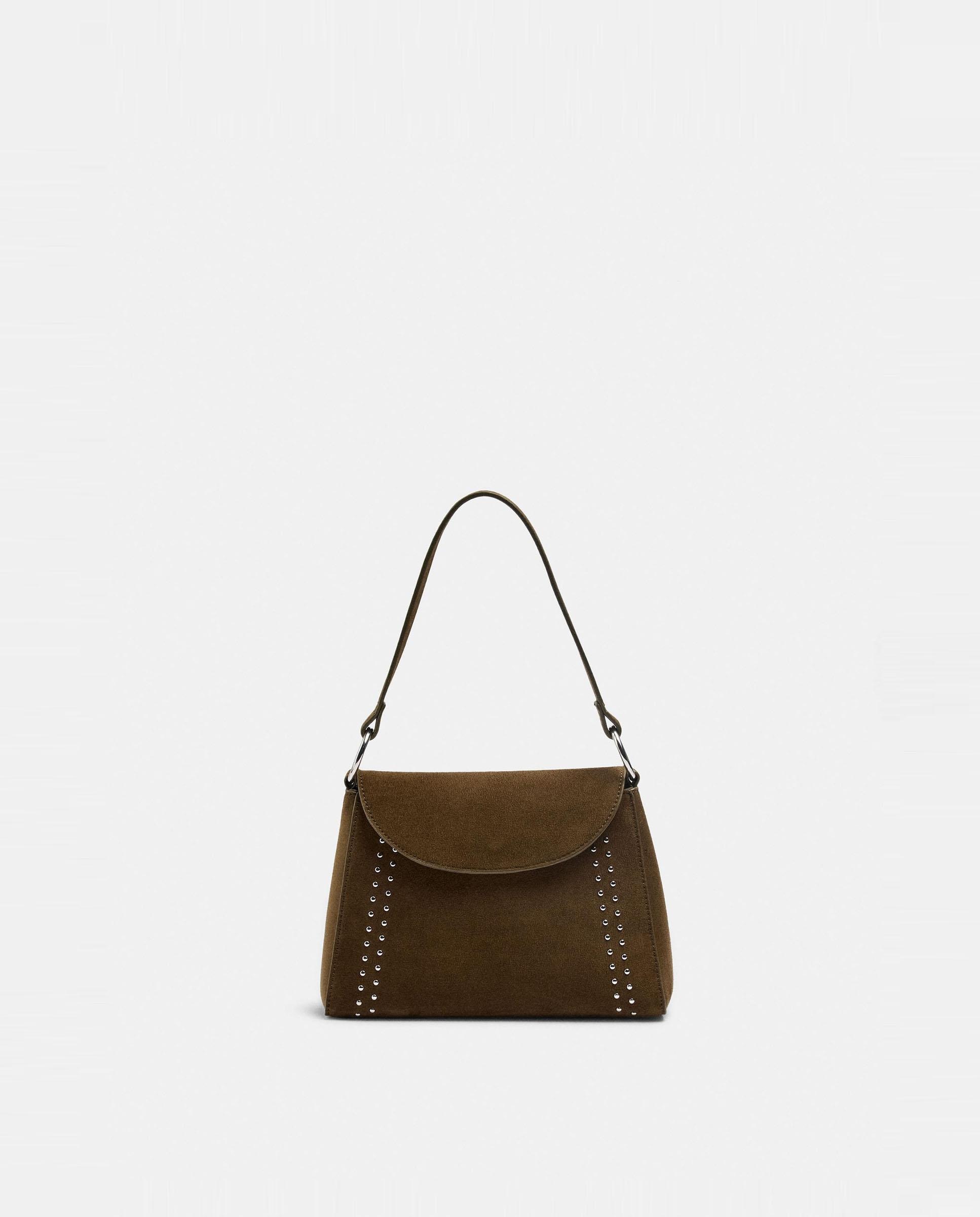 Bolso de mano estilo tote con tachuelas y cierre imantado - Parfois - Kaki Kaki-1