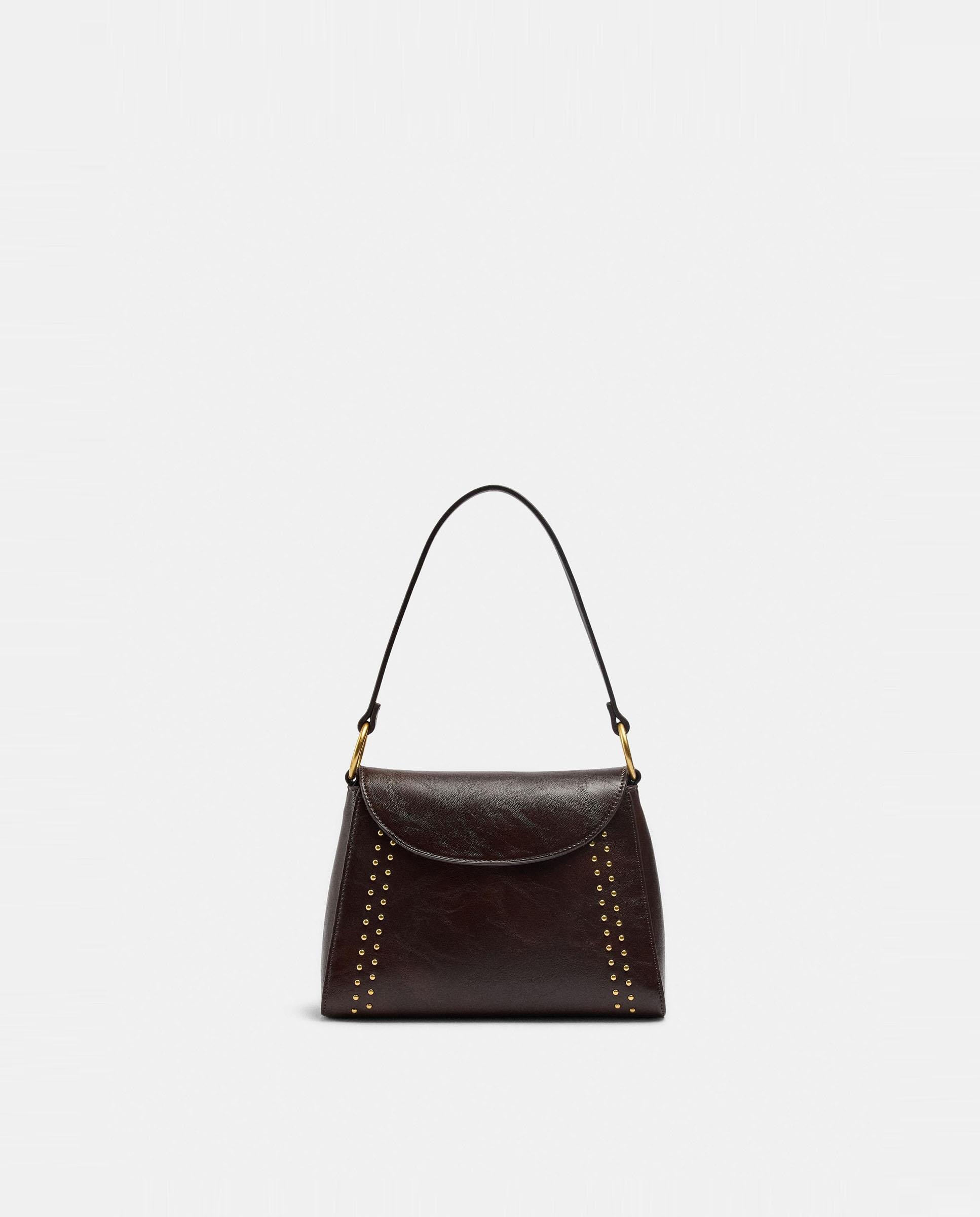Bolso de mano estilo tote con tachuelas y cierre imantado - Parfois - Marrón oscuro Marrón oscuro-1