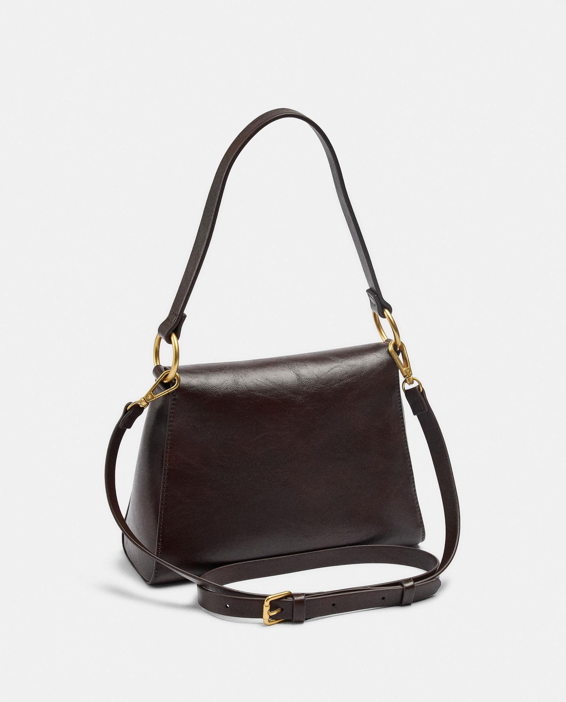 Bolso de mano estilo tote con tachuelas y cierre imantado - Parfois - Marrón oscuro Marrón oscuro-2