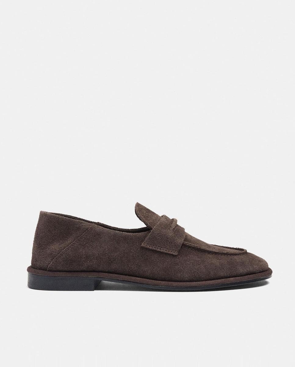 Mocasines planos de mujer 100% piel en liso - Parfois - Marrón oscuro Marrón oscuro-1