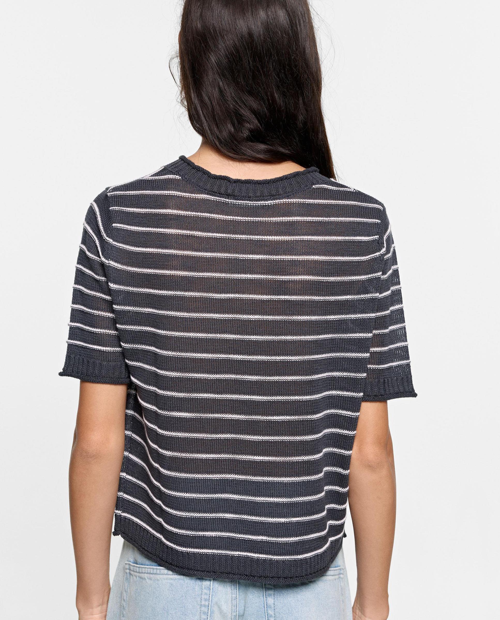 Cárdigan de mujer de punto con estampado de rayas - Parfois - Gris oscuro Gris oscuro-4